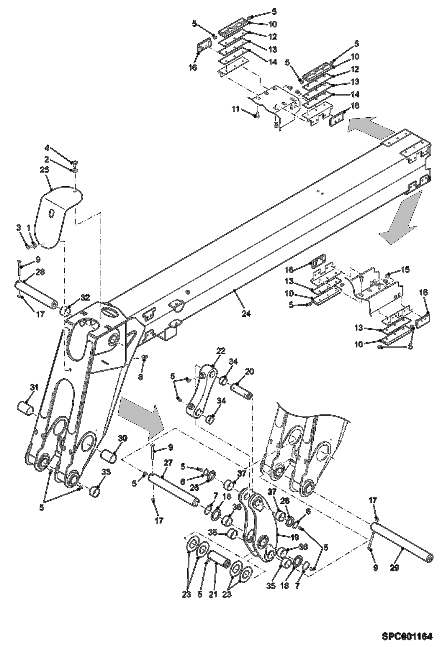 Схема запчастей Bobcat T2250 - END BOOM ASSY MAIN FRAME