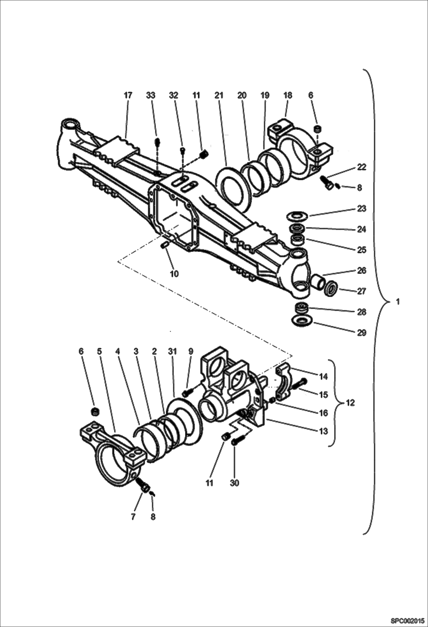 Схема запчастей Bobcat T35120L - HOUSING - REAR AXLE DRIVE SYSTEM