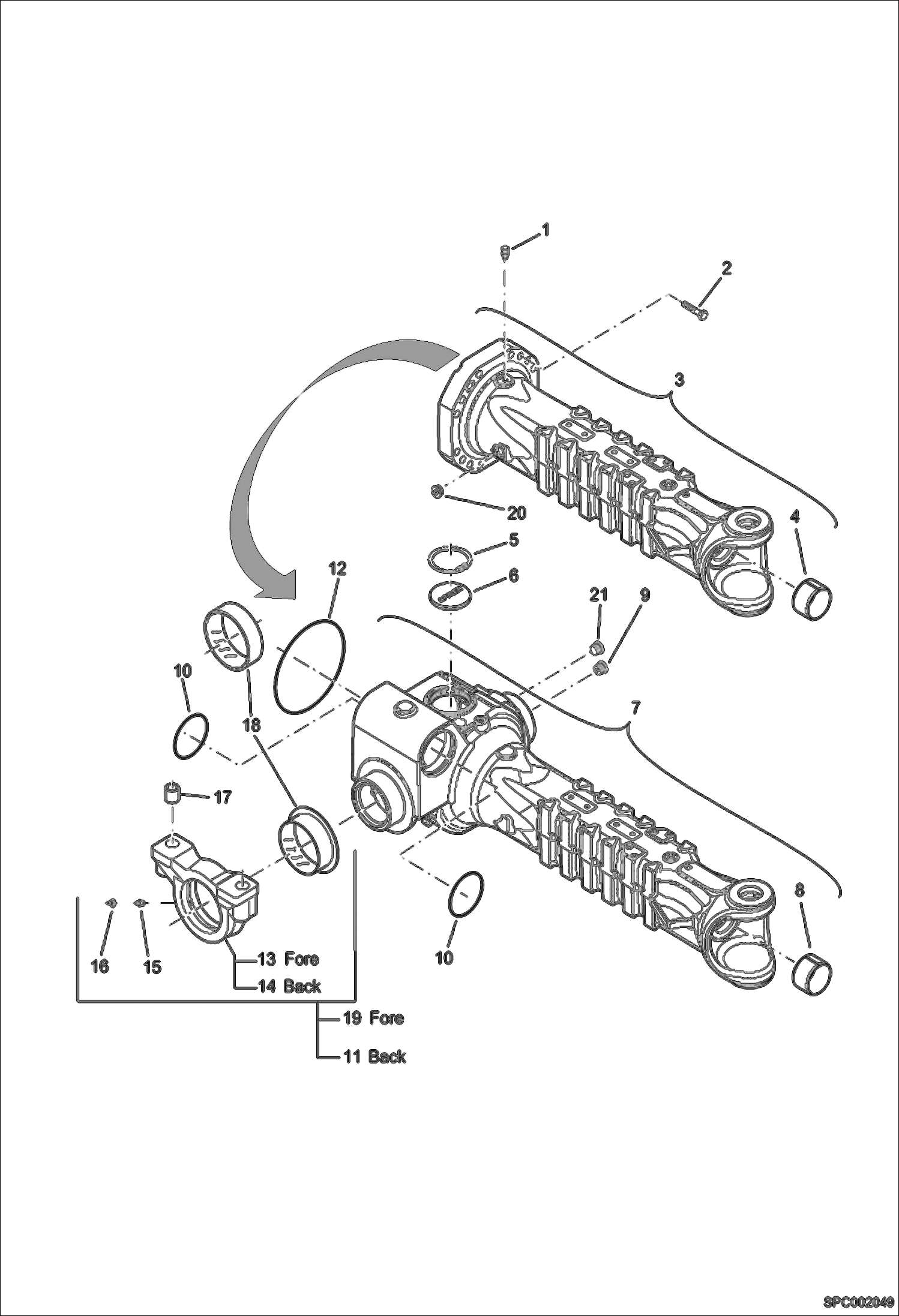 Схема запчастей Bobcat T3571L - HOUSING - REAR AXLE (Assy #6914473) DRIVE SYSTEM