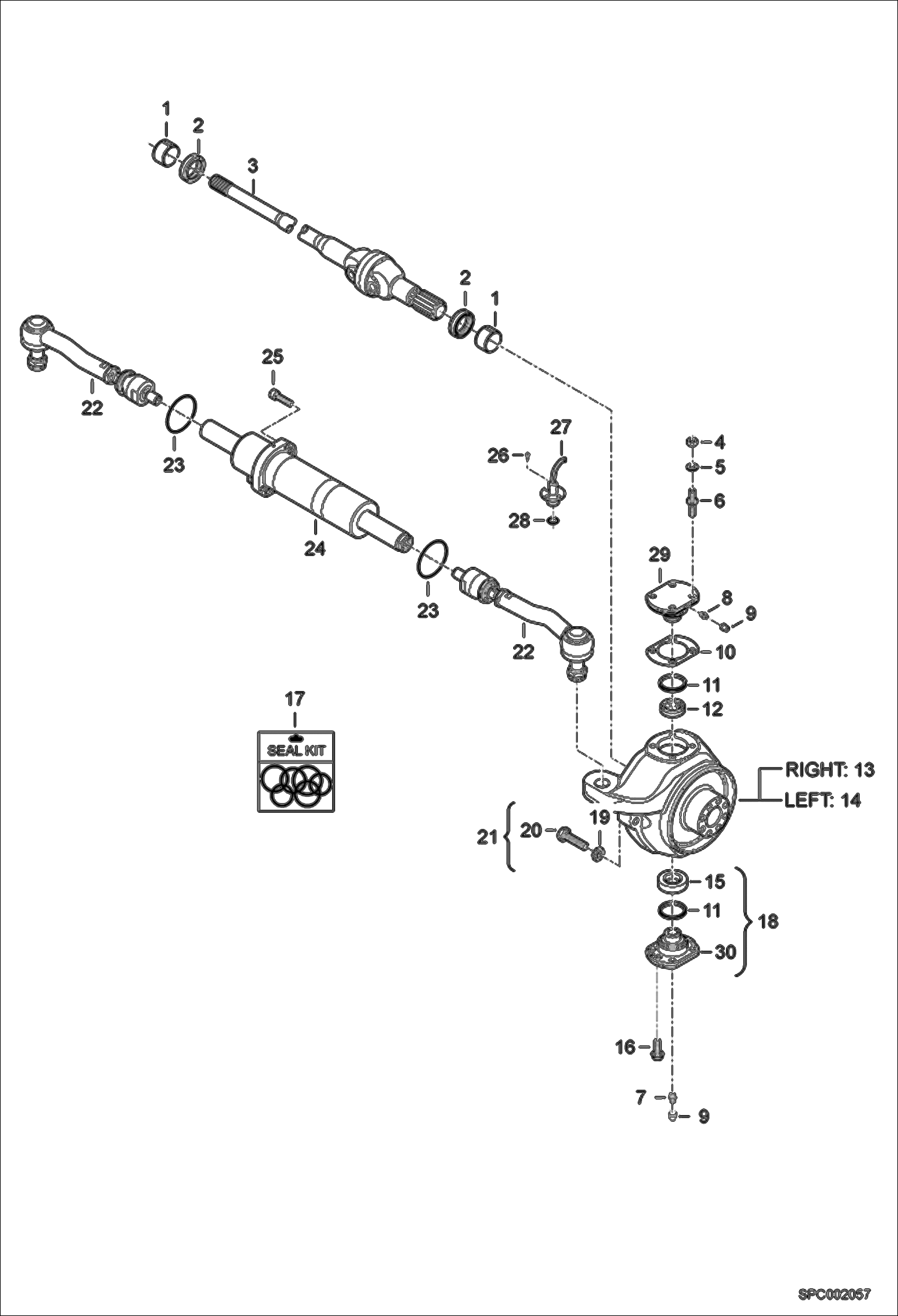 Схема запчастей Bobcat T2566 - STEERING - REAR AXLE DRIVE SYSTEM