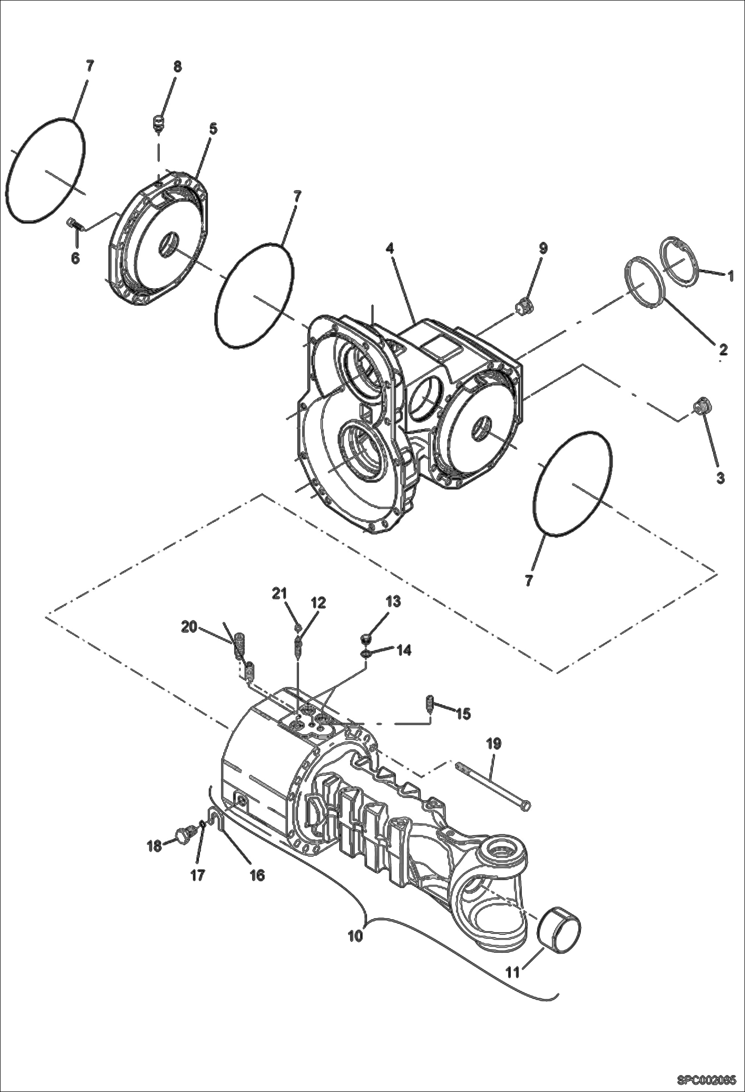 Схема запчастей Bobcat T2556 - HOUSING - FRONT AXLE (S/N 363012501 & Above, 363112501 & Above) DRIVE SYSTEM