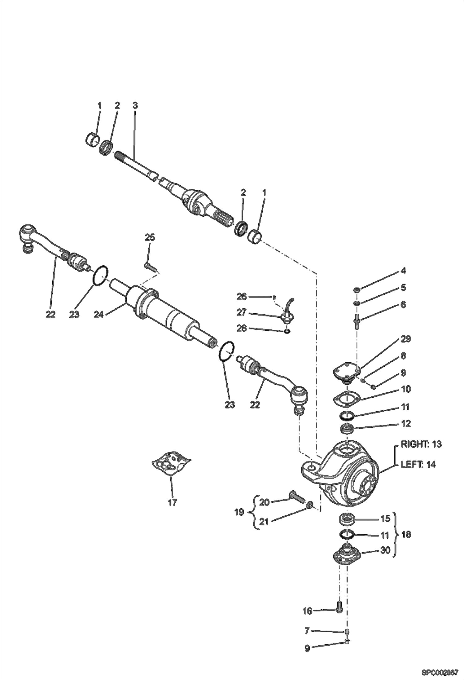 Схема запчастей Bobcat T2556 - STEERING - FRONT AXLE (S/N 363012501 & Above, 363112501 & Above) DRIVE SYSTEM