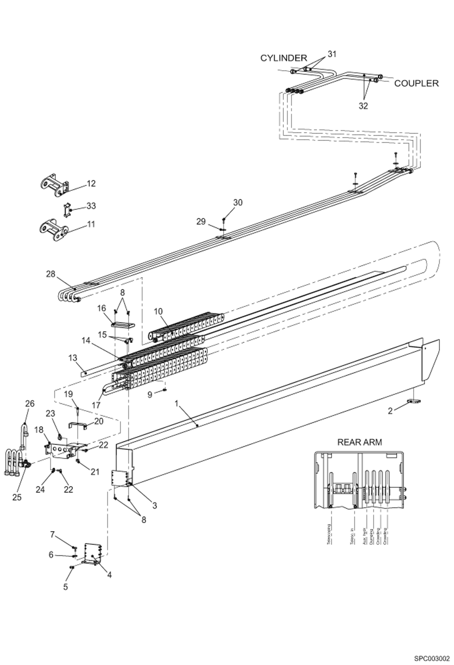 Схема запчастей Bobcat T40140 - BOOM HYDRAULIC SUPPLY (S/N 363311001 - 12000) HYDRAULIC SYSTEM
