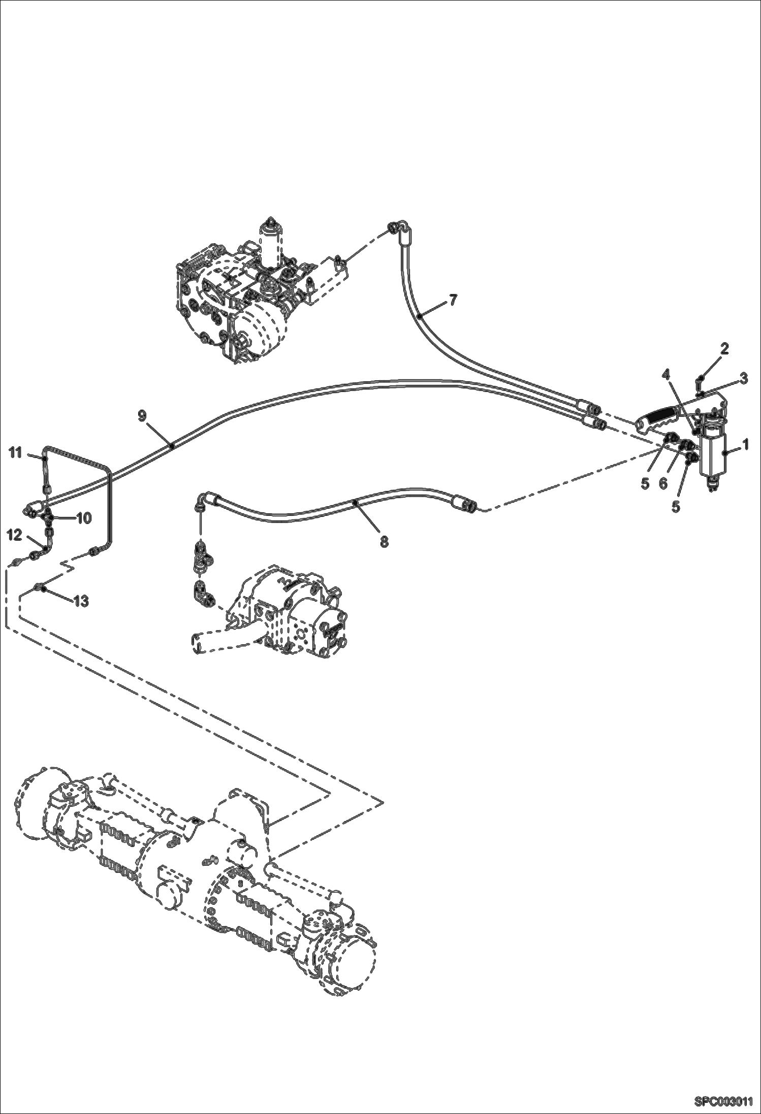 Схема запчастей Bobcat T40140 - PARKING BRAKE HYDRAULIC INSTALLATION HYDRAULIC SYSTEM