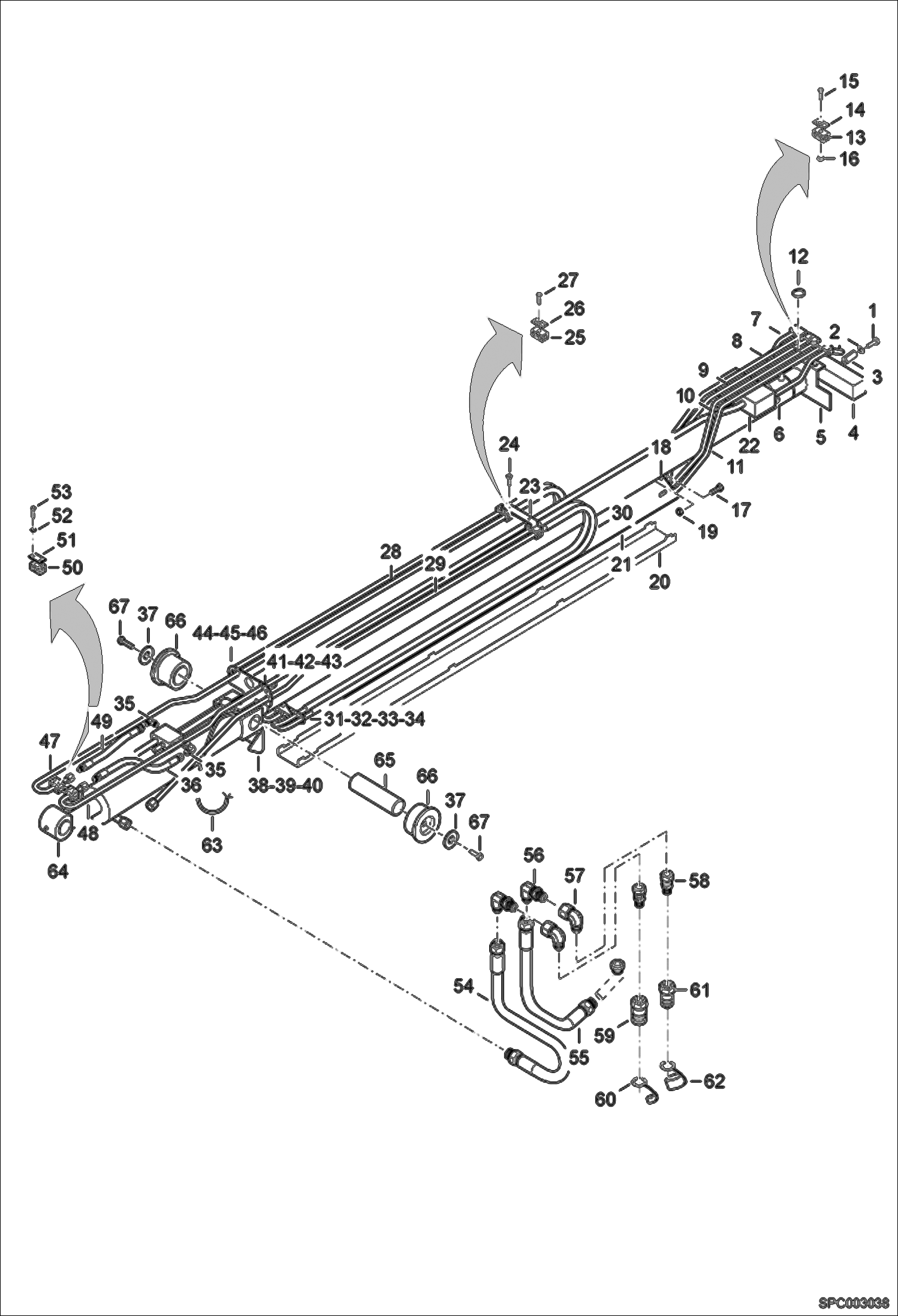 Схема запчастей Bobcat T3571L - BOOM HYDRAULIC INSTALLATION HYDRAULIC SYSTEM