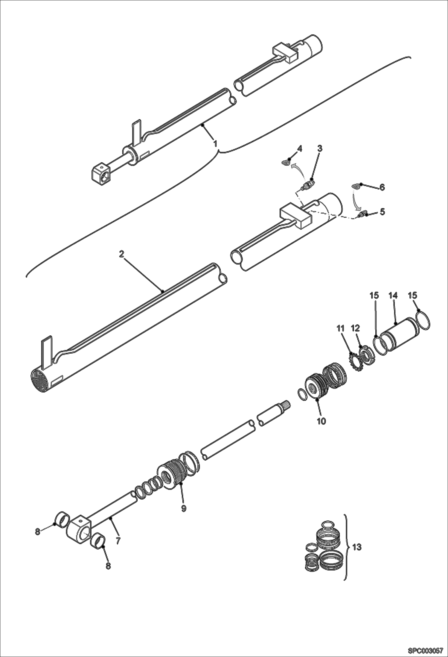 Схема запчастей Bobcat T3571L - TELESCOPE CYLINDER (Vendor Partnumber 6912582) HYDRAULIC SYSTEM