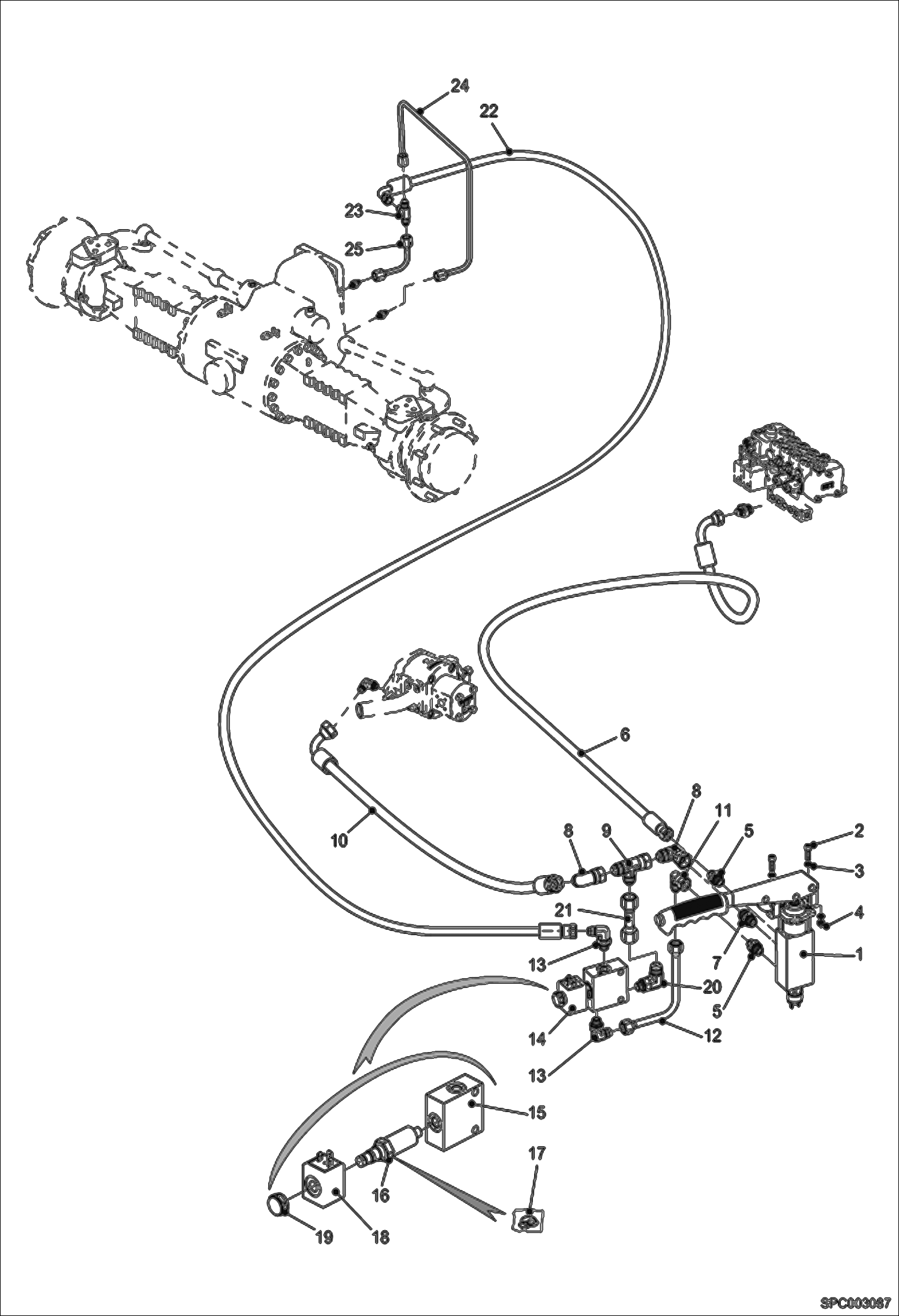 Схема запчастей Bobcat VR530C - PARKING BRAKE HYDRAULIC INSTALLATION HYDRAULIC SYSTEM