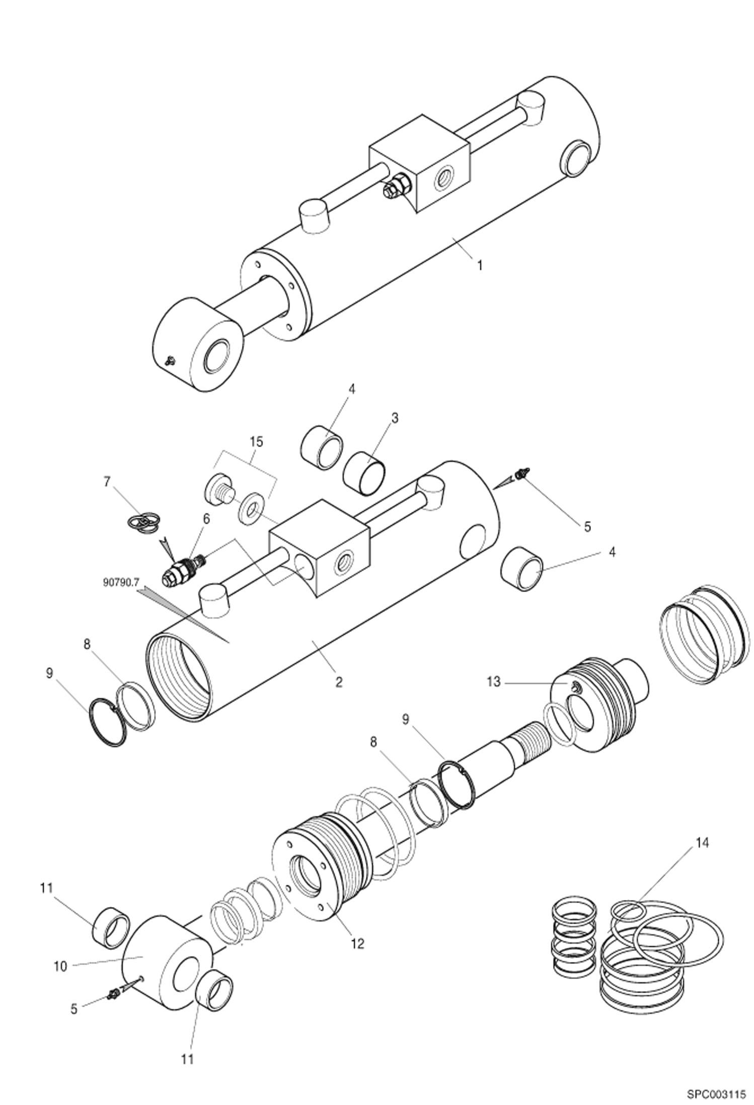 Схема запчастей Bobcat T2556 - TILT CYLINDER (S/N 363012001 - 12028, 363112001 - 12030) HYDRAULIC SYSTEM