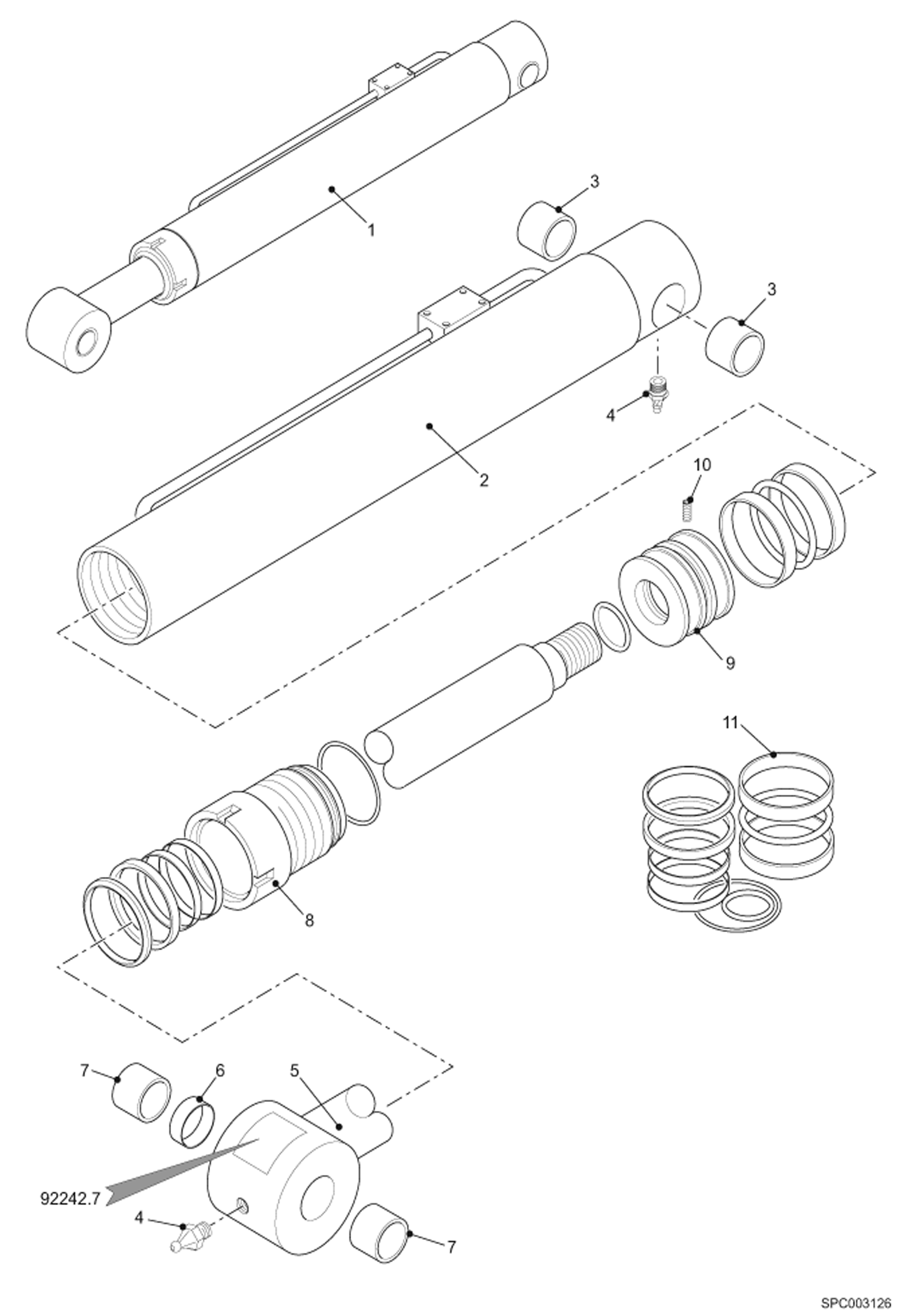 Схема запчастей Bobcat T2566 - LIFT CYLINDER HYDRAULIC SYSTEM