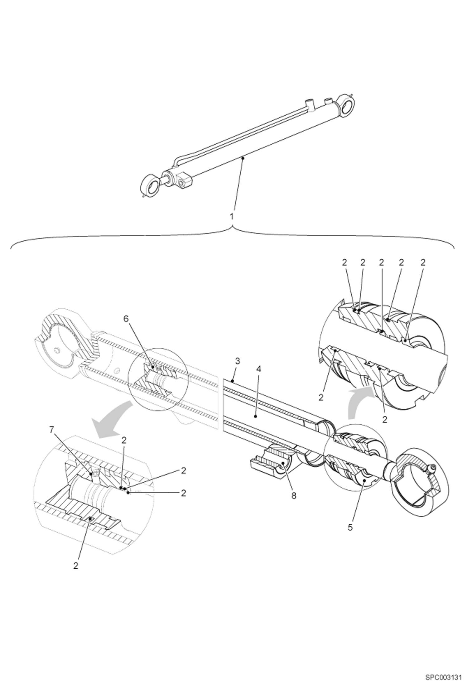 Схема запчастей Bobcat T2250 - COMPENSATION CYLINDER HYDRAULIC SYSTEM