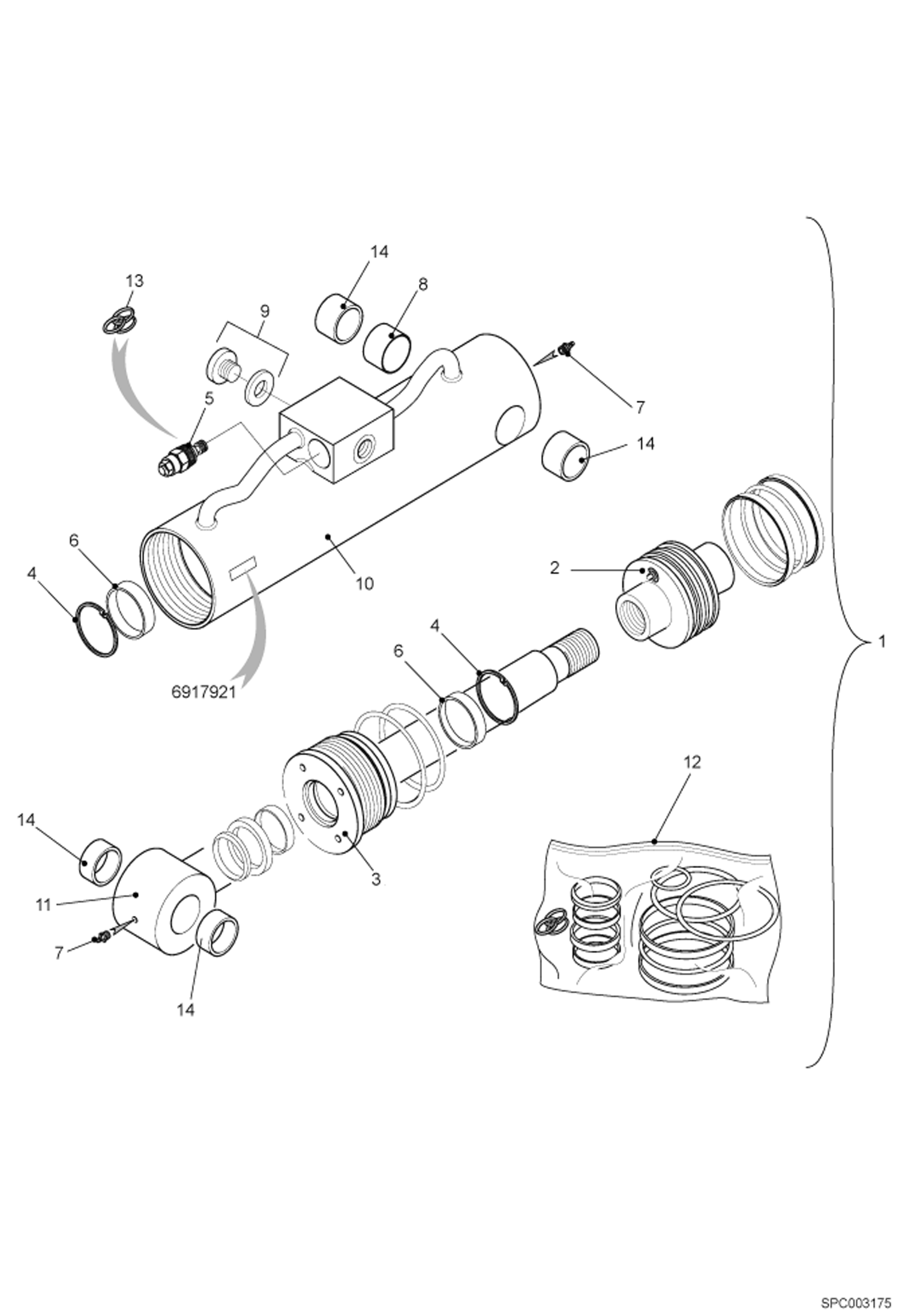 Схема запчастей Bobcat T2556 - TILT CYLINDER (S/N 363012029 & Above, 363112031 & Above) HYDRAULIC SYSTEM