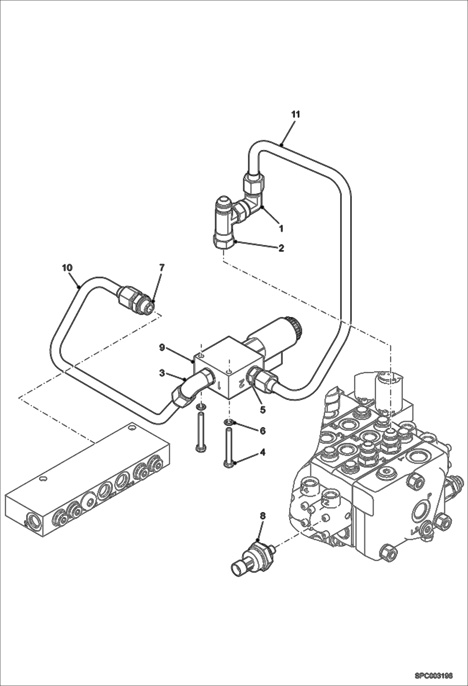 Схема запчастей Bobcat V417 - HYDRAULIC CIRCUITRY (Boom Float) (S/N AC1C11001 - 11238) HYDRAULIC SYSTEM