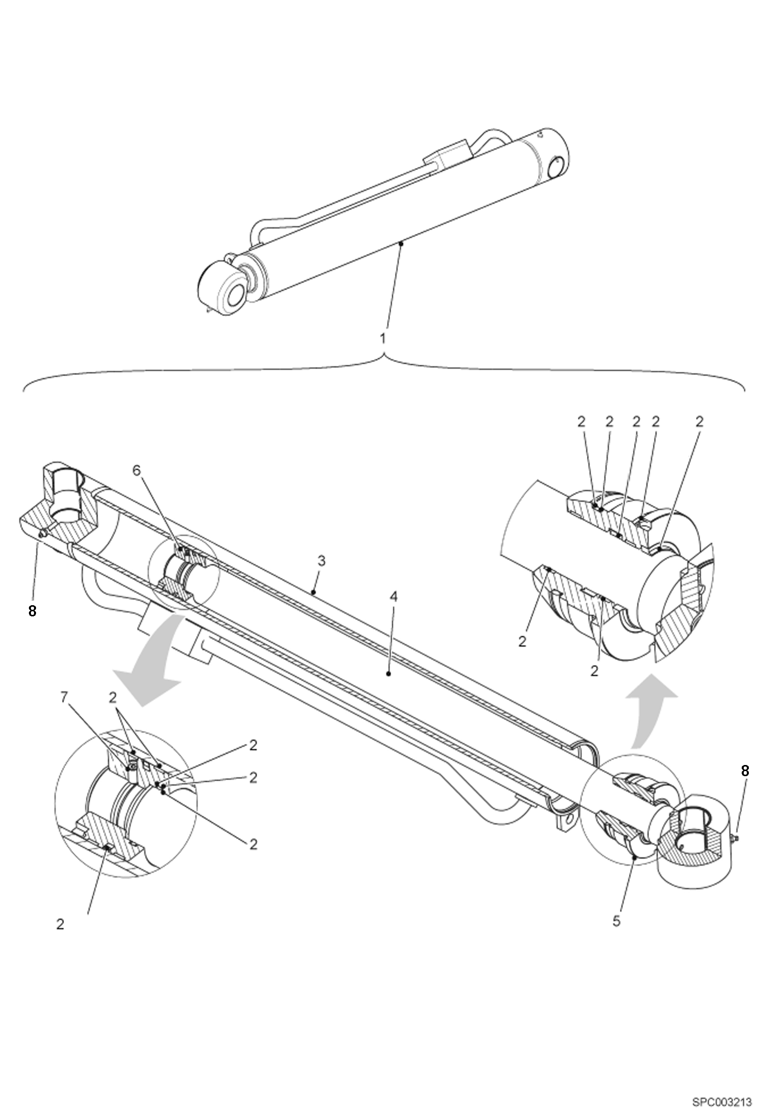 Схема запчастей Bobcat V417 - LIFT CYLINDER HYDRAULIC SYSTEM
