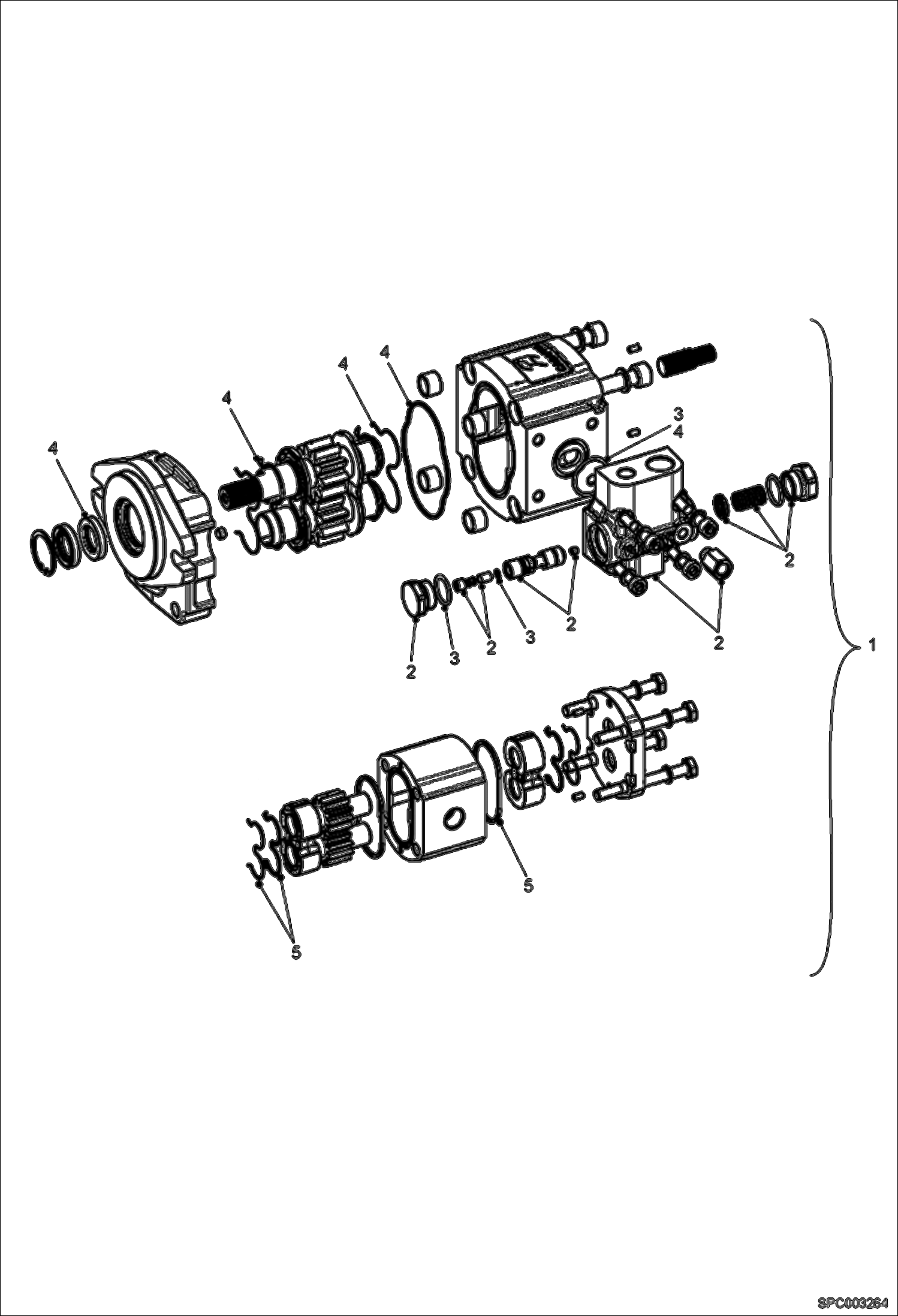 Схема запчастей Bobcat T2566 - HYDRAULIC PUMP ASSY HYDRAULIC SYSTEM