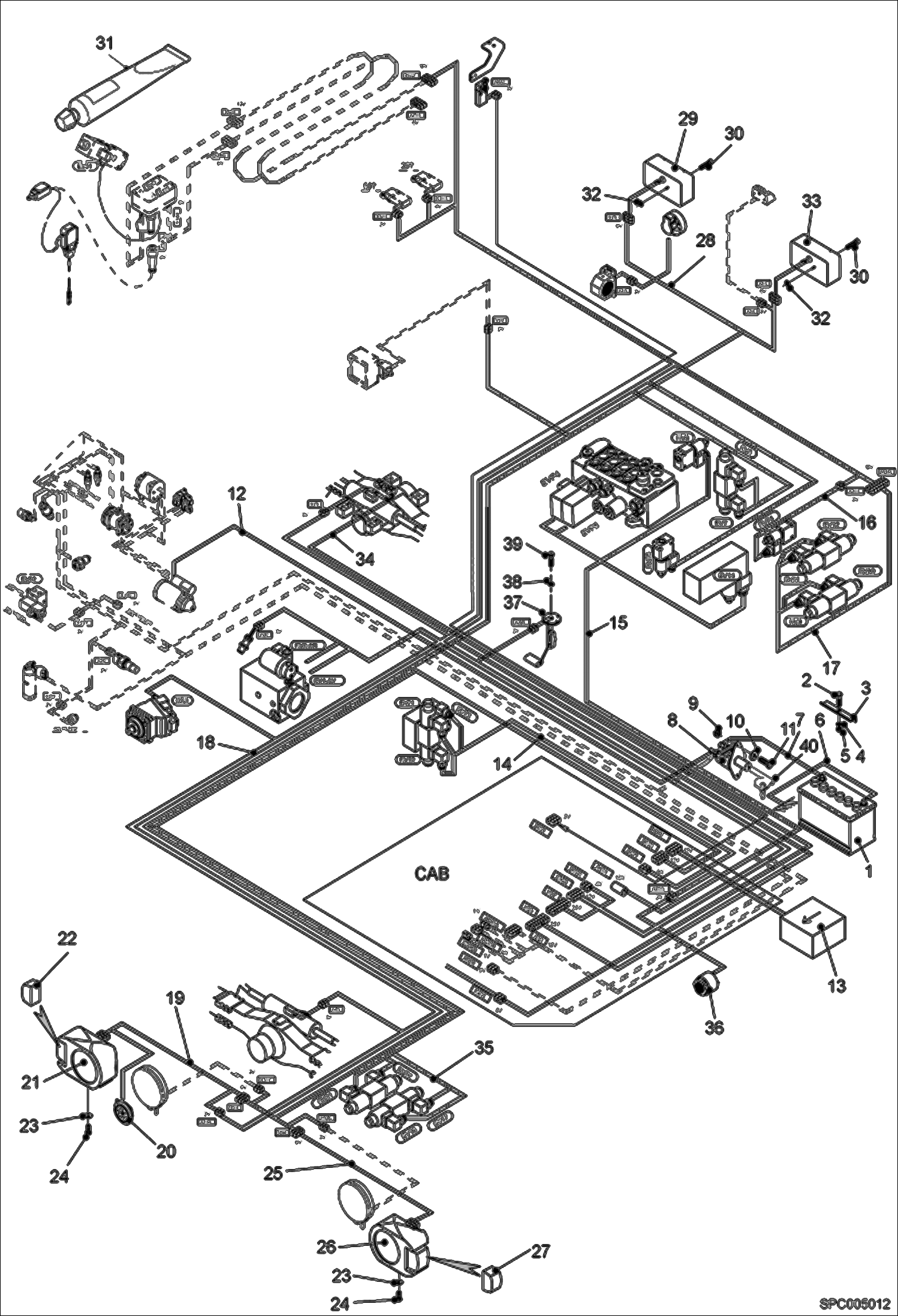 Схема запчастей Bobcat T3571L - ELECTRICAL CIRCUIT CHASSIS ELECTRICAL SYSTEM