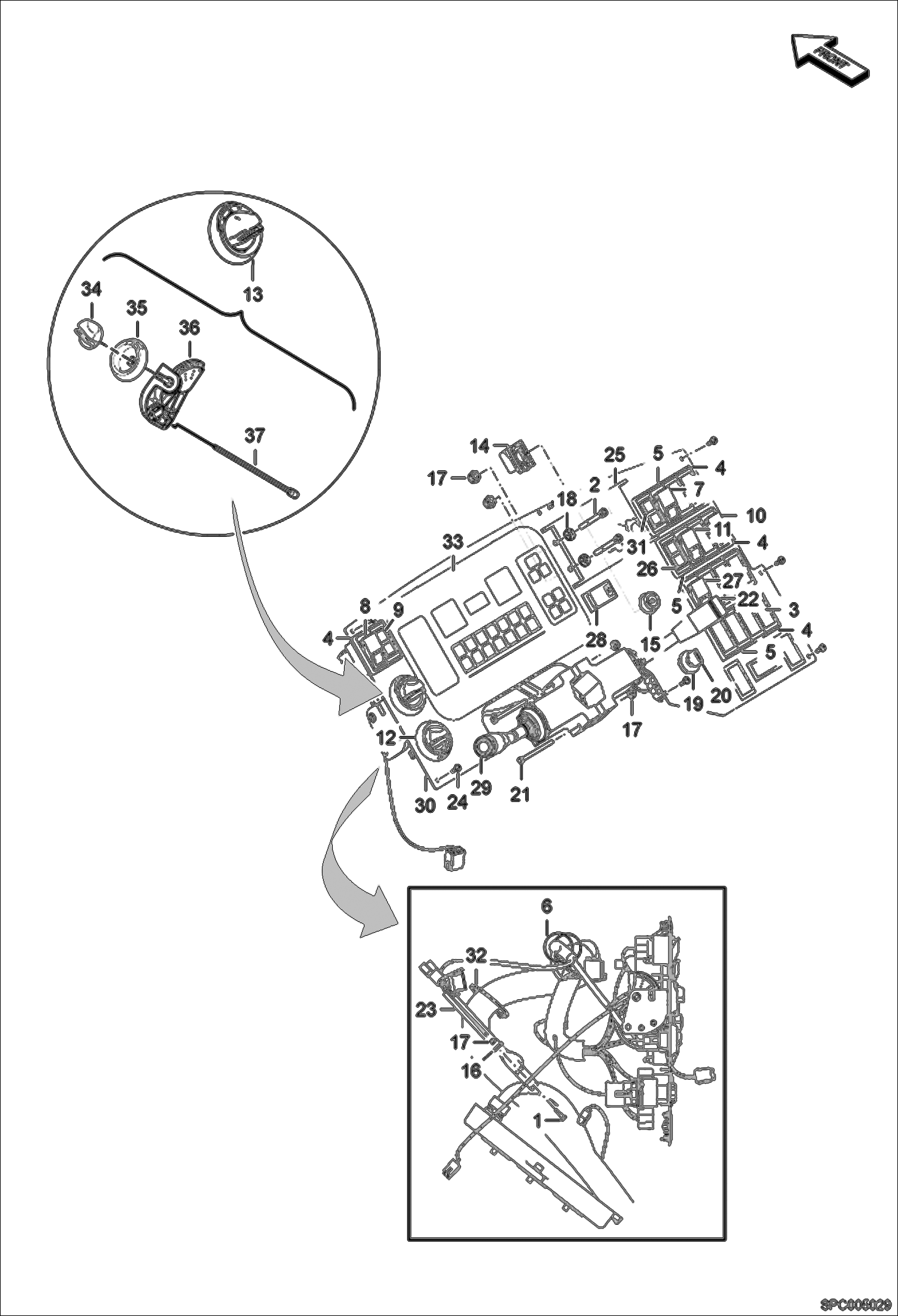 Схема запчастей Bobcat T2250 - ELECTRICAL CIRCUIT (Dashboard) ELECTRICAL SYSTEM