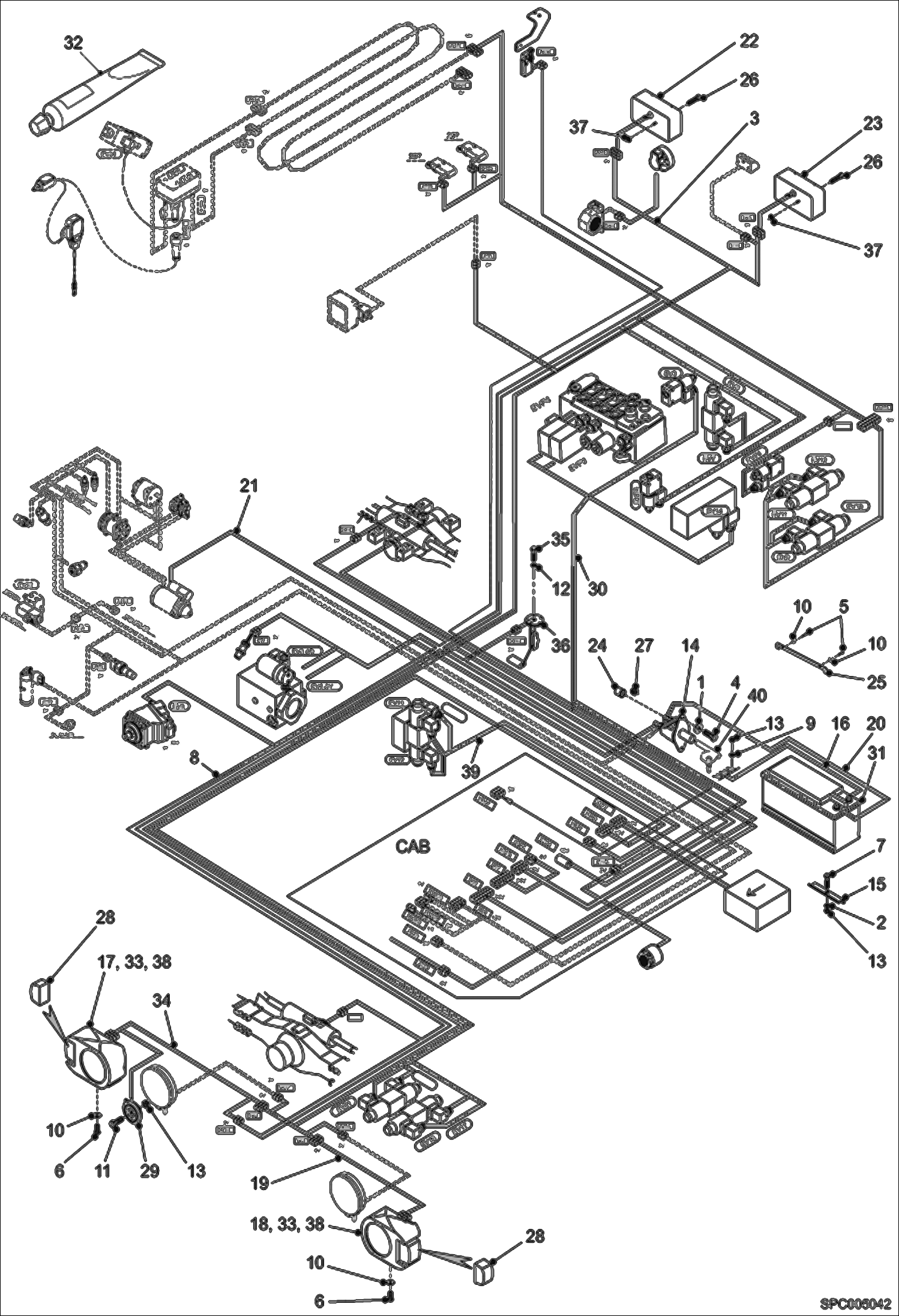 Схема запчастей Bobcat VR530C - ELECTRICAL CIRCUIT CHASSIS ELECTRICAL SYSTEM