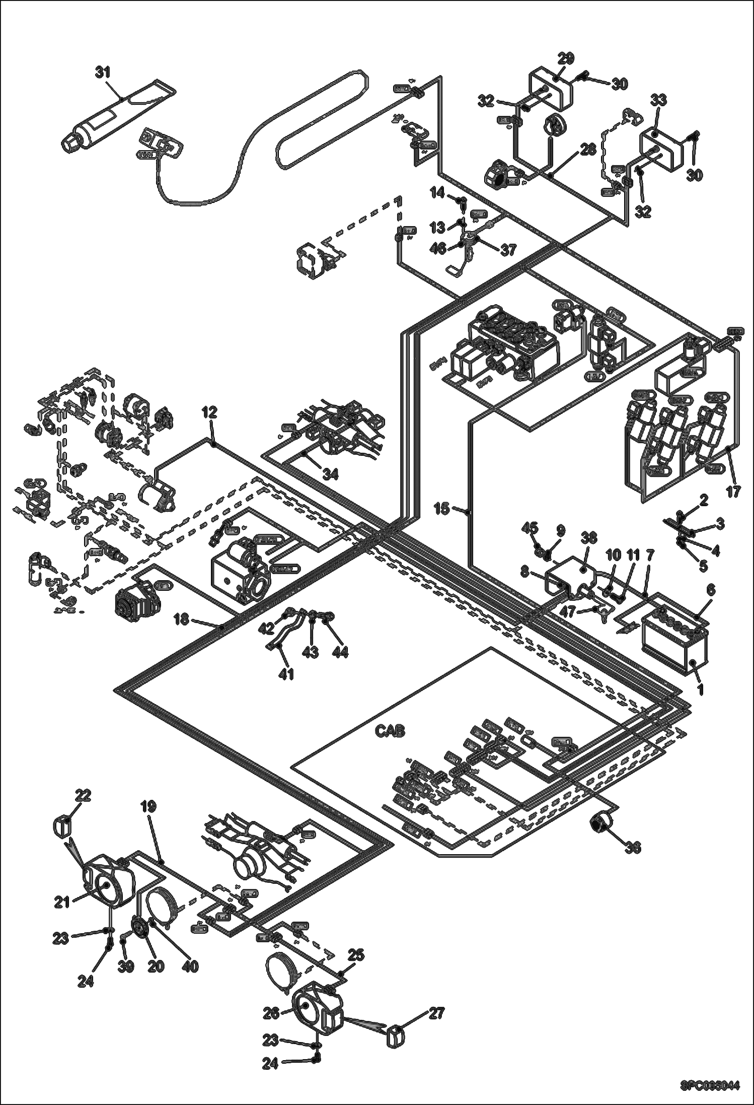 Схема запчастей Bobcat VR518 - ELECTRICAL CIRCUIT CHASSIS ELECTRICAL SYSTEM