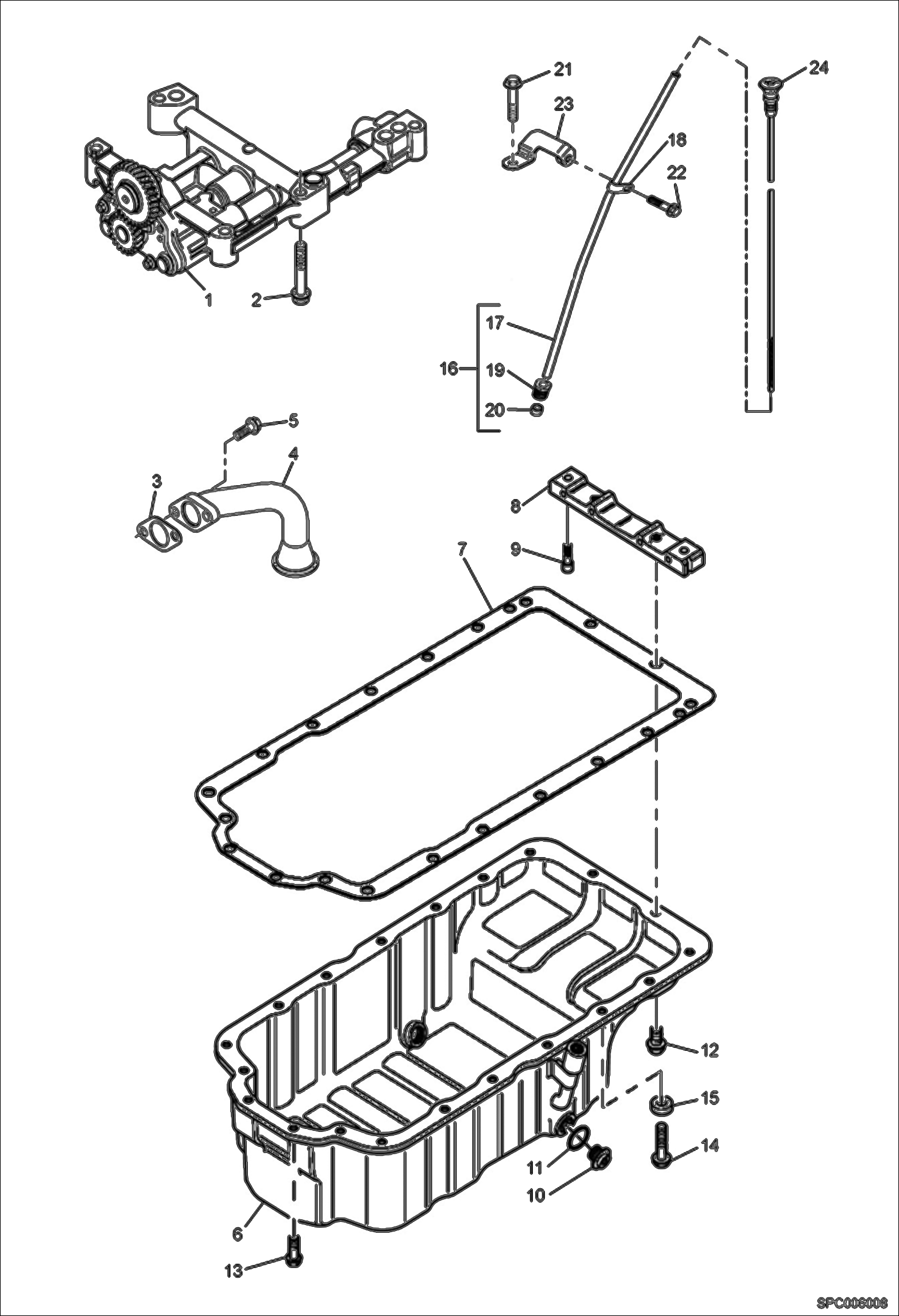 Схема запчастей Bobcat T2556 - OIL SUMP - OIL PUMP POWER UNIT
