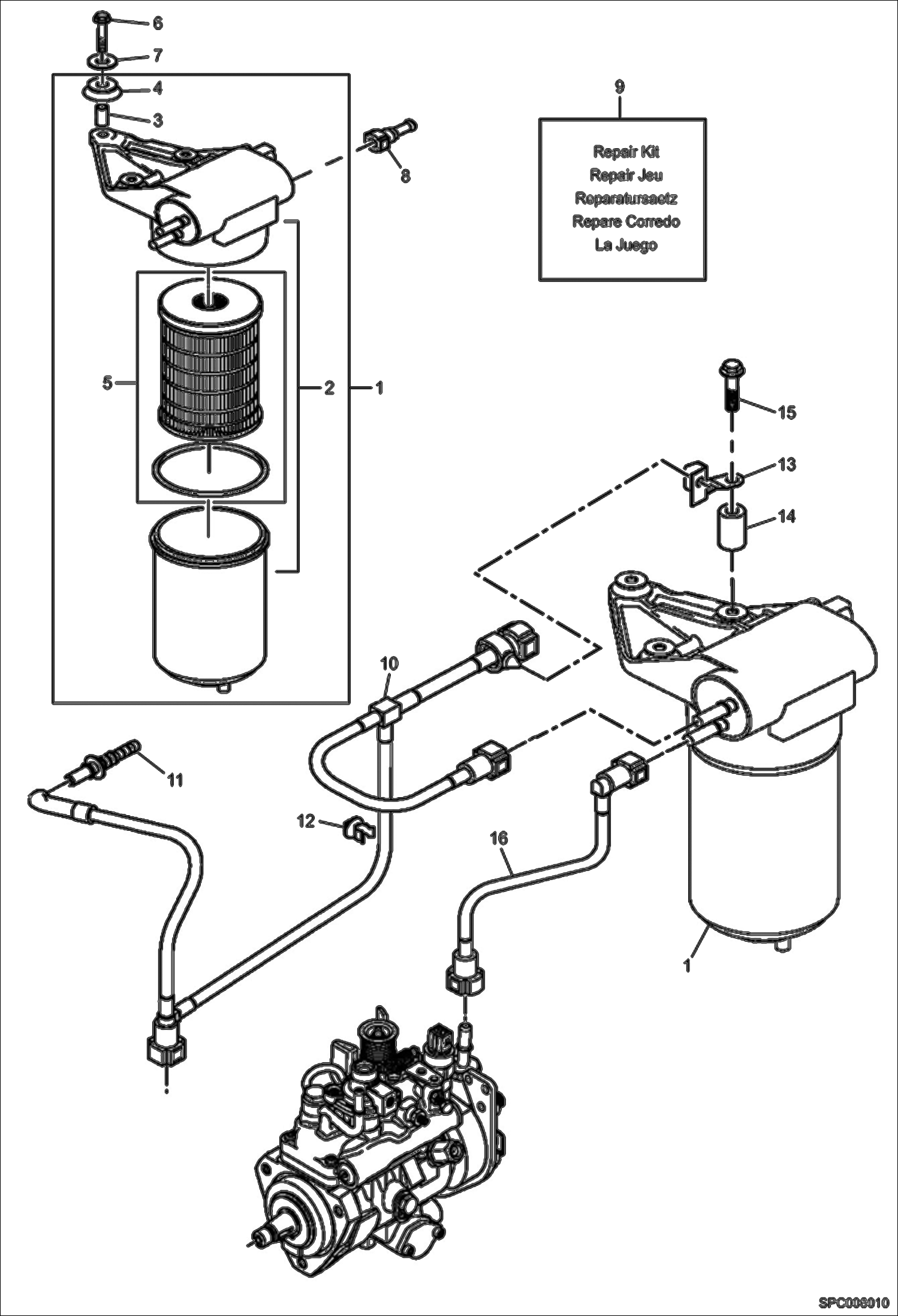 Схема запчастей Bobcat T2556 - FUEL FEEDING POWER UNIT