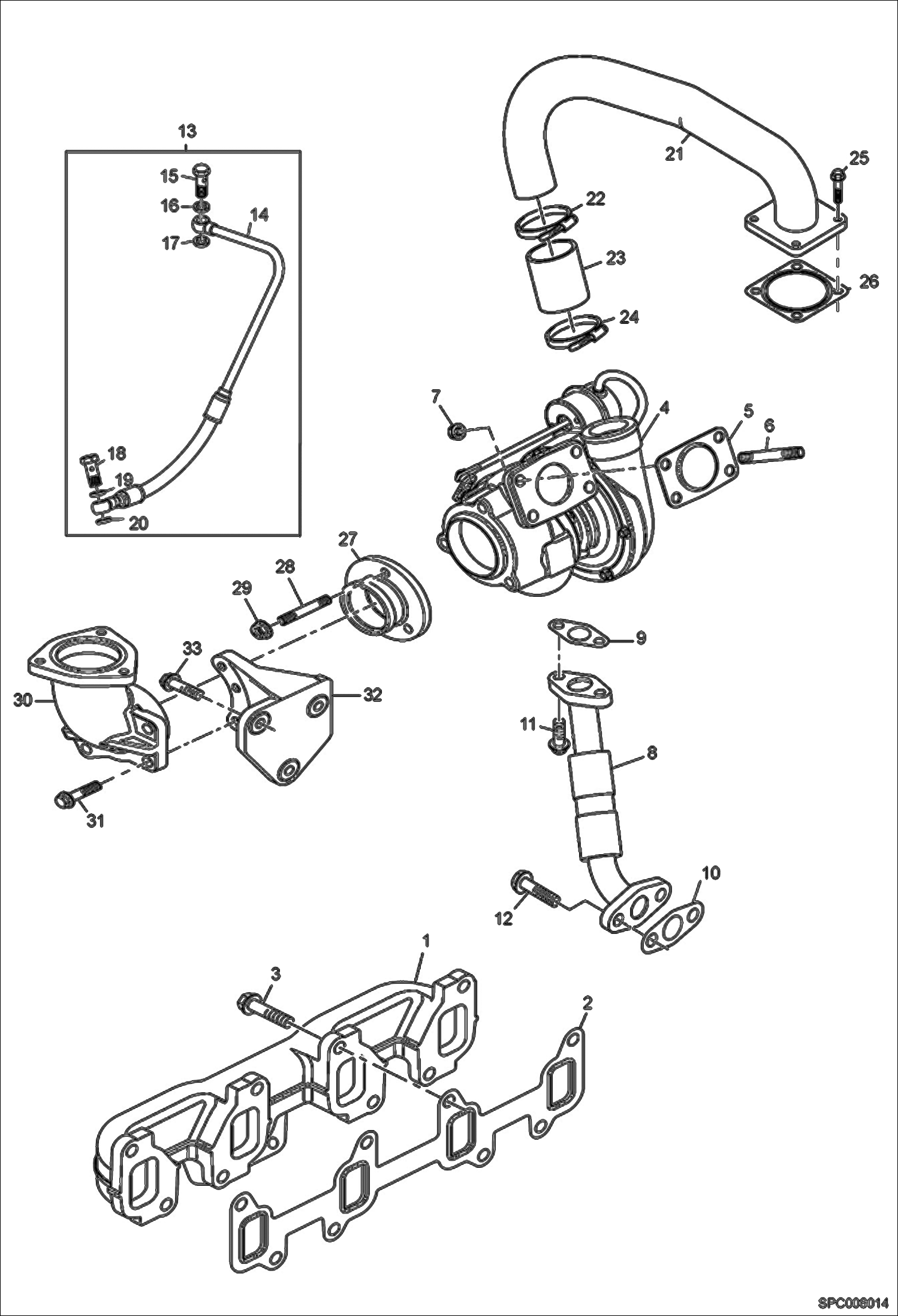Схема запчастей Bobcat T3571L - TURBOCHARGER POWER UNIT