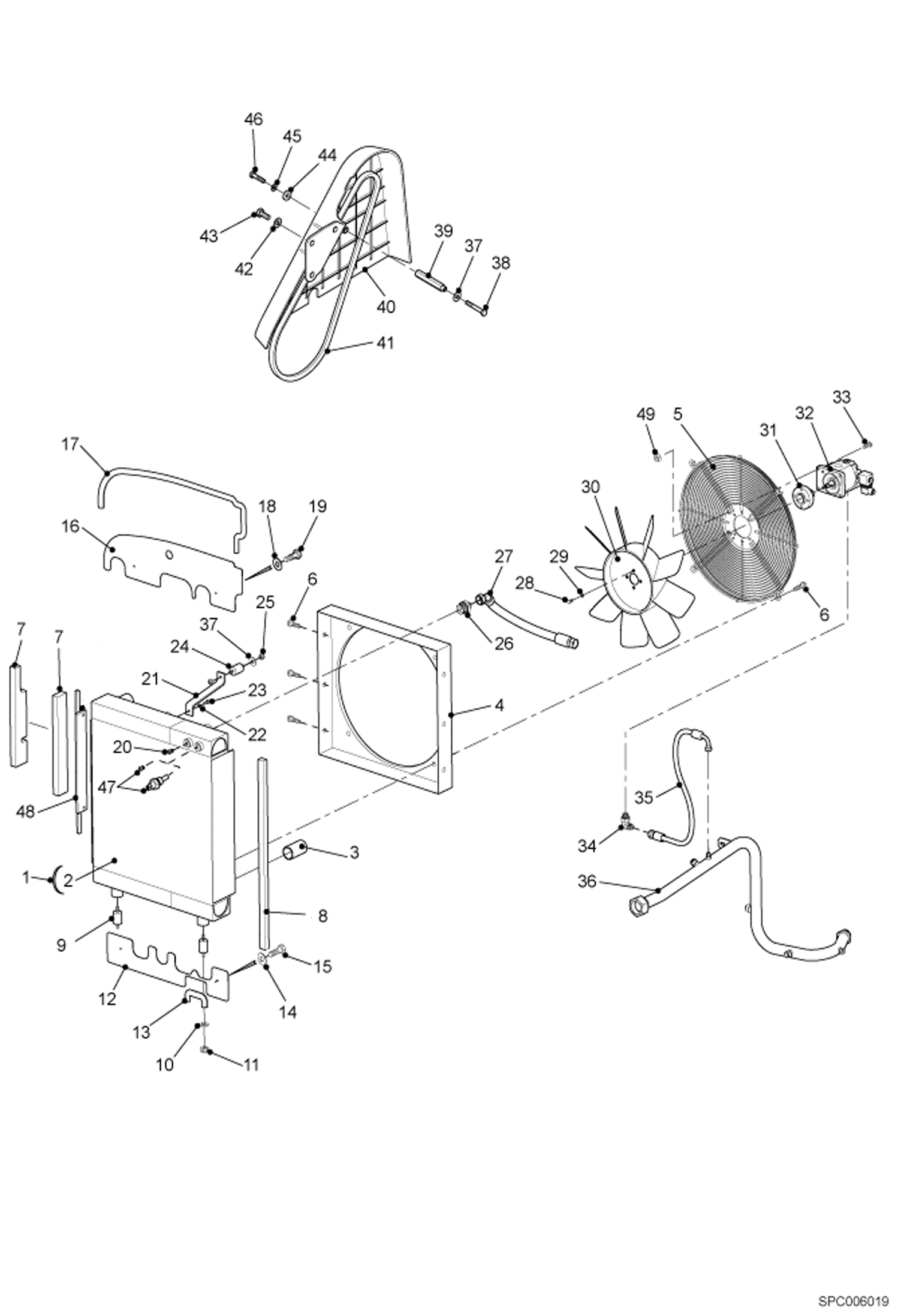 Схема запчастей Bobcat T3571L - COOLING SYSTEM INSTALLATION POWER UNIT