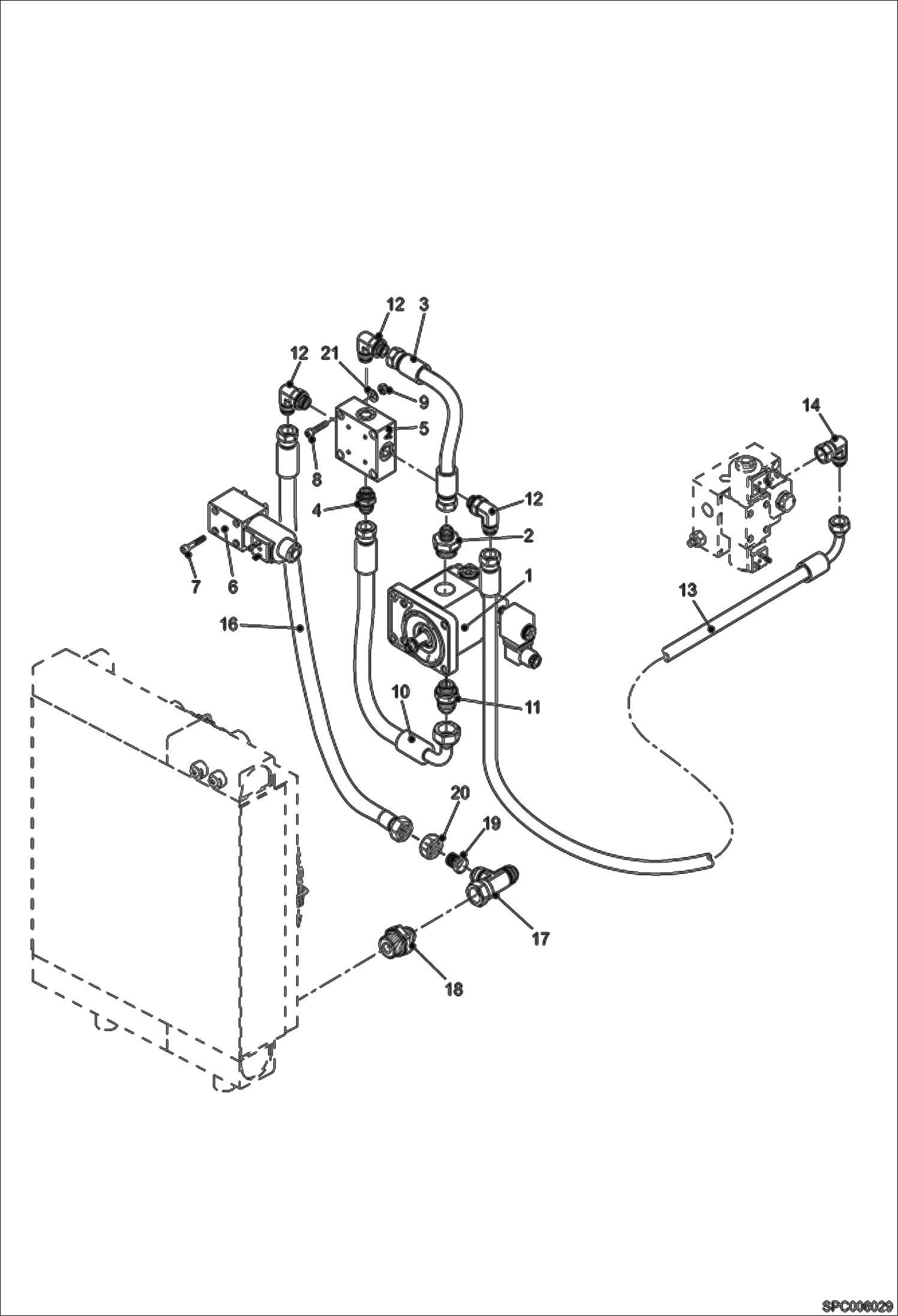 Схема запчастей Bobcat T35120L - COOLING FAN CIRCUIT (W/ Optional Reverse) POWER UNIT