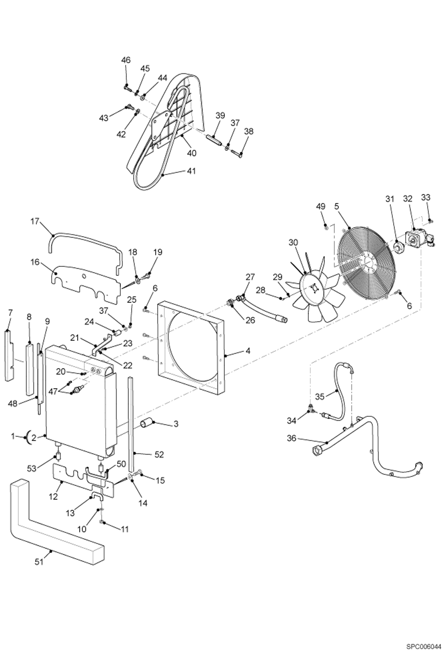 Схема запчастей Bobcat T3571L - COOLING SYSTEM INSTALLATION POWER UNIT