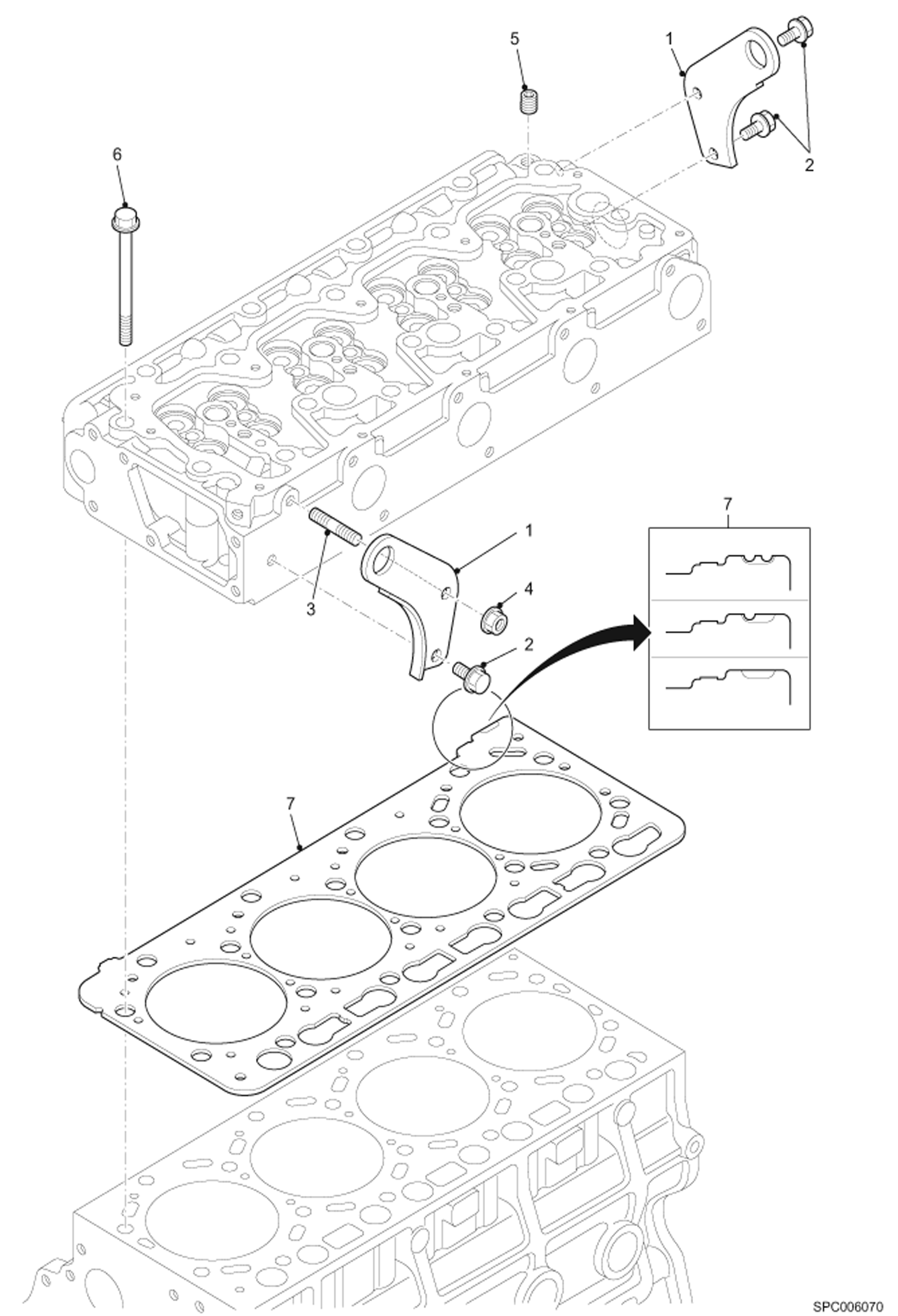 Схема запчастей Bobcat T2250 - CYLINDER HEAD POWER UNIT