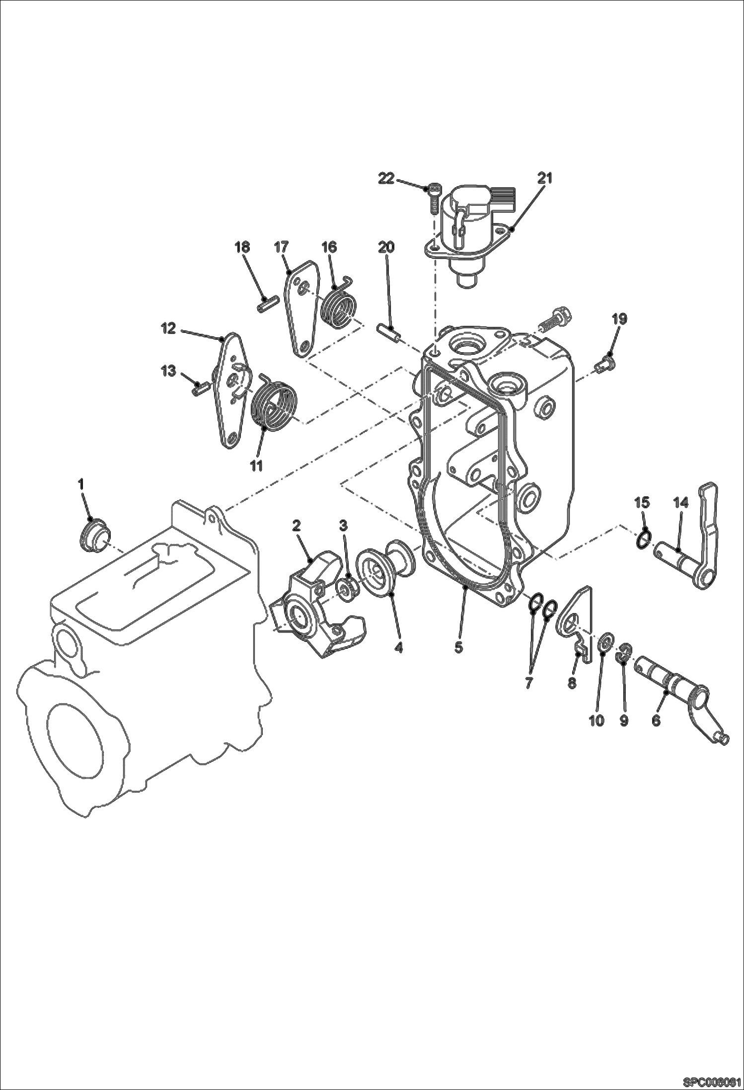 Схема запчастей Bobcat T2250 - GOVERNOR POWER UNIT