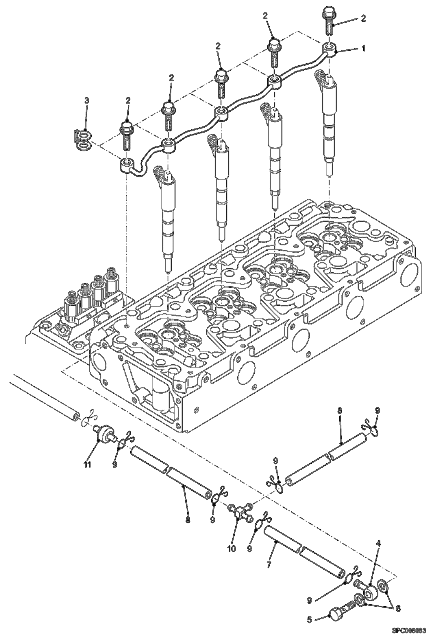Схема запчастей Bobcat T2250 - OVER FLOW PIPE POWER UNIT