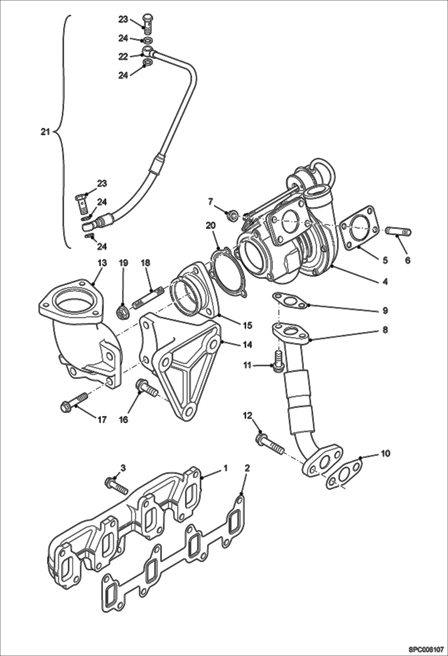Схема запчастей Bobcat T35120SL - TURBOCHARGER POWER UNIT