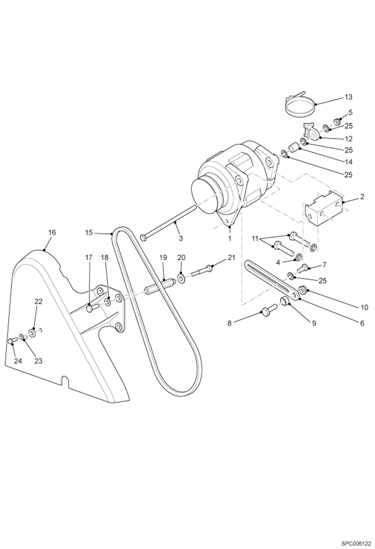 Схема запчастей Bobcat T35100L - ALTERNATOR POWER UNIT