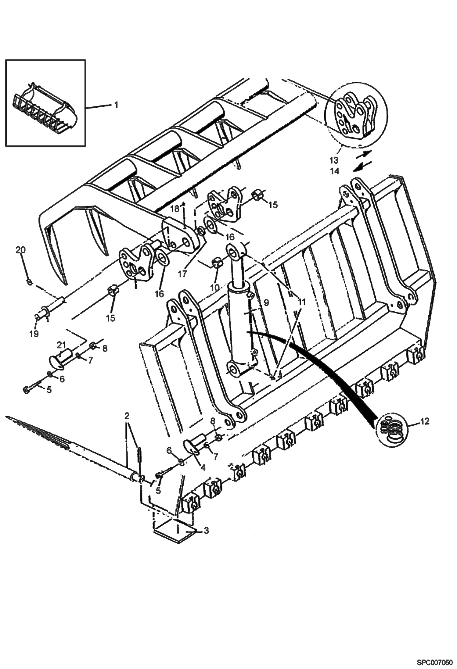 Схема запчастей Bobcat T2556 - MANURE FORK WITH GRAB ACCESSORIES & OPTIONS