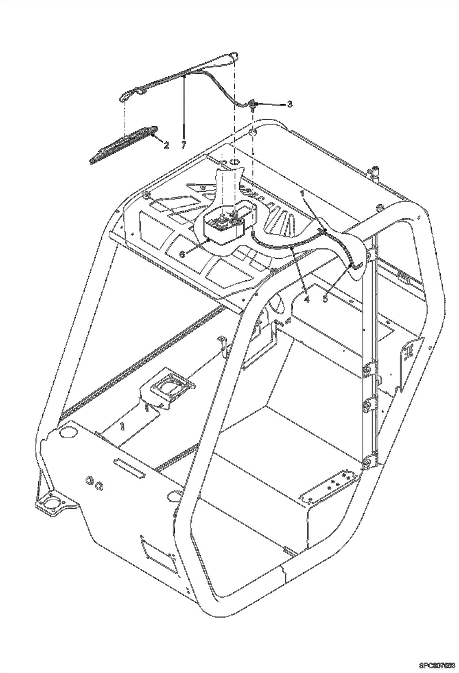Схема запчастей Bobcat T2250 - ROOF WINDSHIELD WIPER ACCESSORIES & OPTIONS