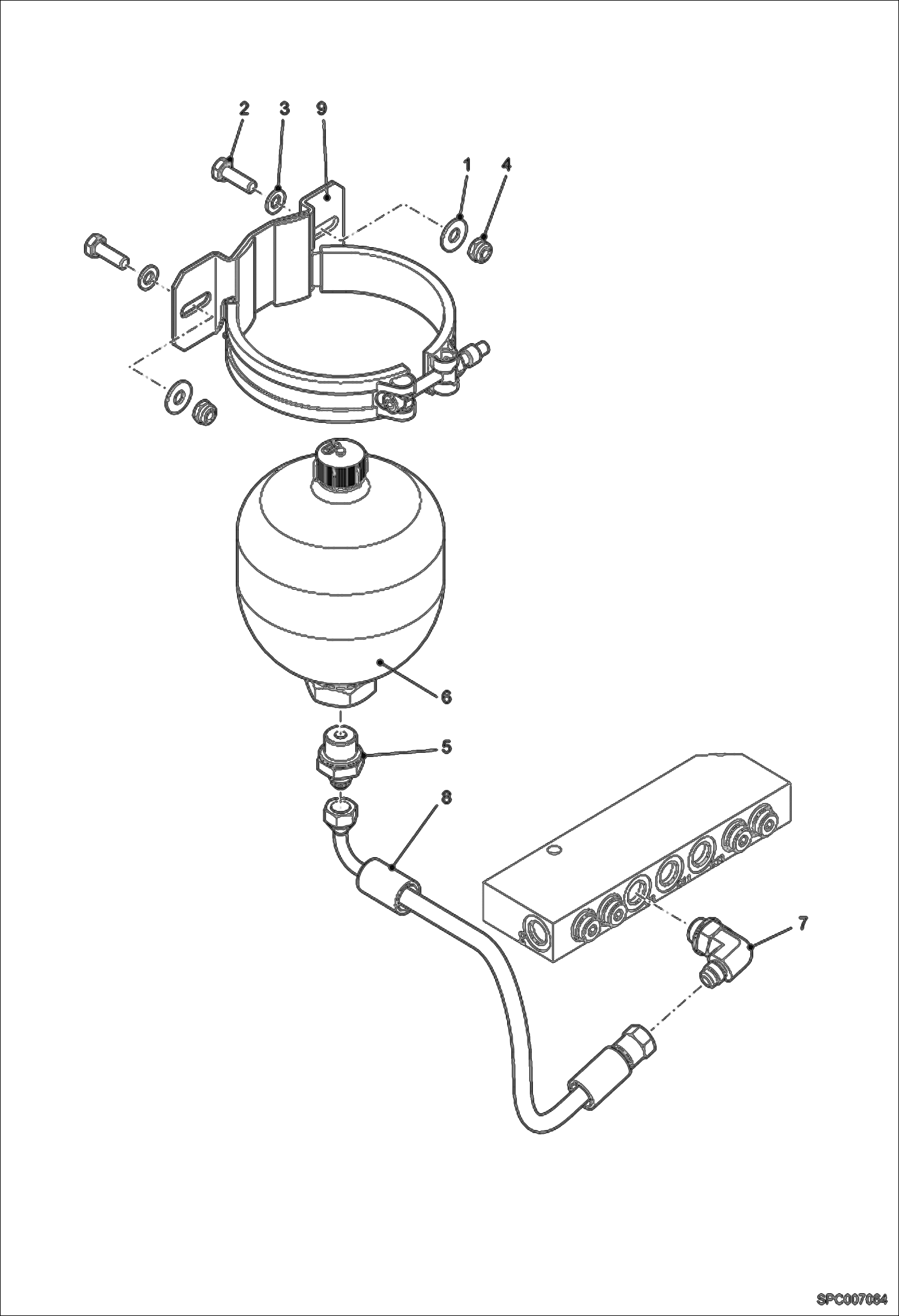 Схема запчастей Bobcat T2250 - HYDRAULIC CIRCUITRY (Service Break Accumulator) ACCESSORIES & OPTIONS