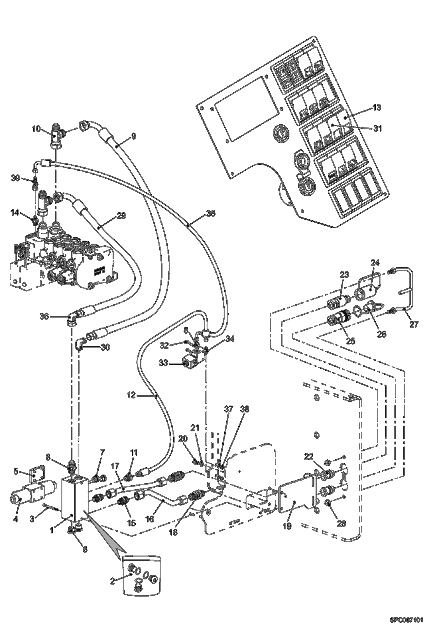 Схема запчастей Bobcat T35120L - REAR HYDRAULIC FUNCTION ACCESSORIES & OPTIONS