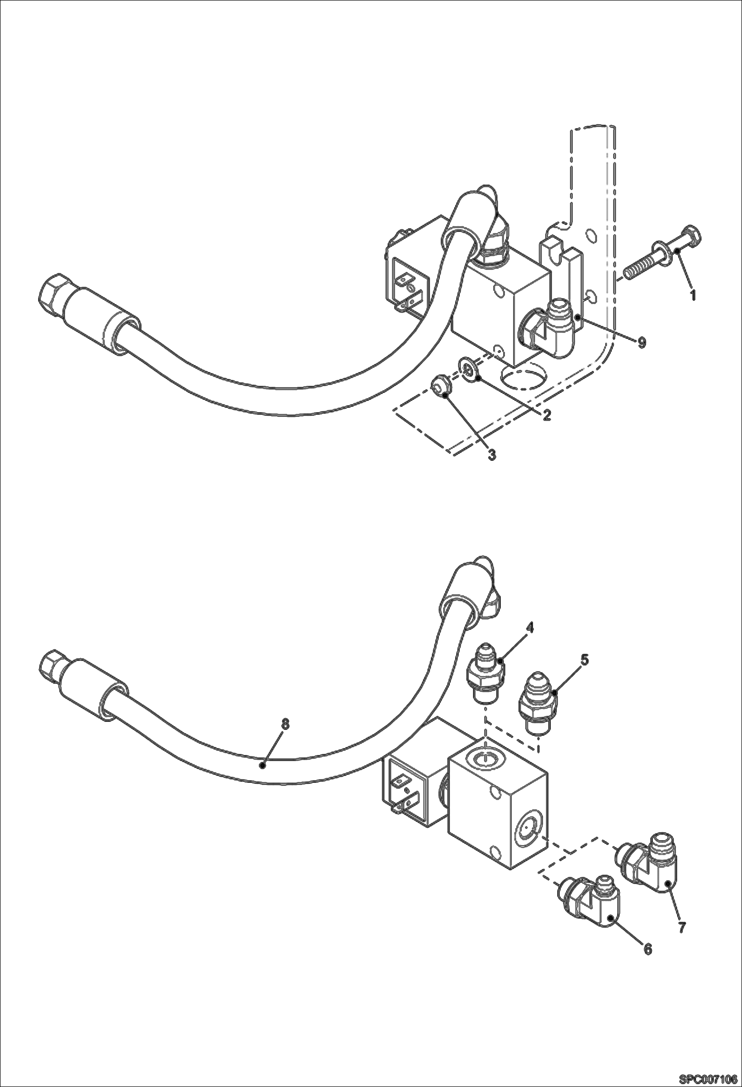 Схема запчастей Bobcat T35120L - PRESSURE RETAINING KIT FOR REAR HYDR FUNCTION ACCESSORIES & OPTIONS