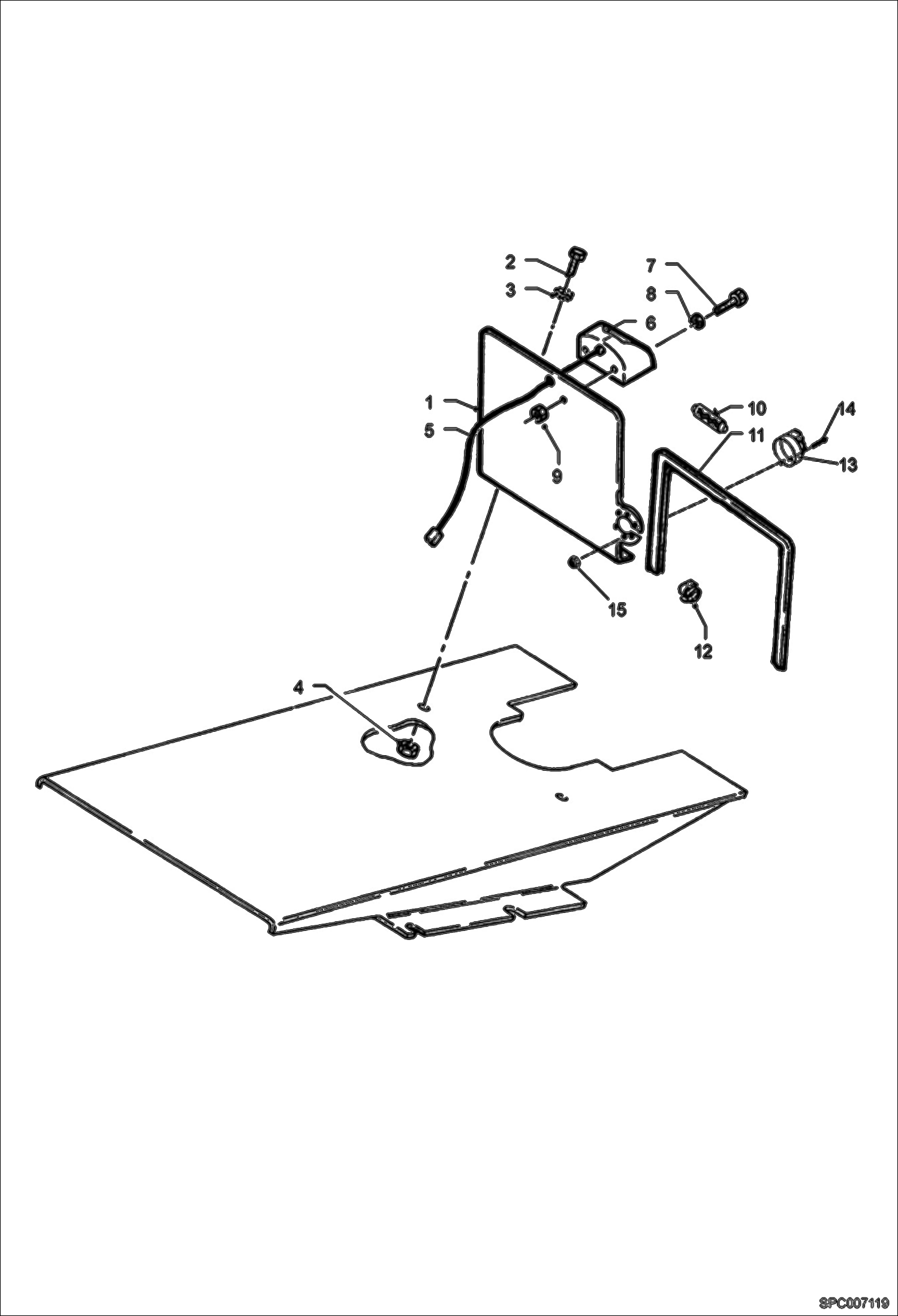 Схема запчастей Bobcat T2556 - MATRICULATION PLATE OPTION (At The Back, On Top) ACCESSORIES & OPTIONS