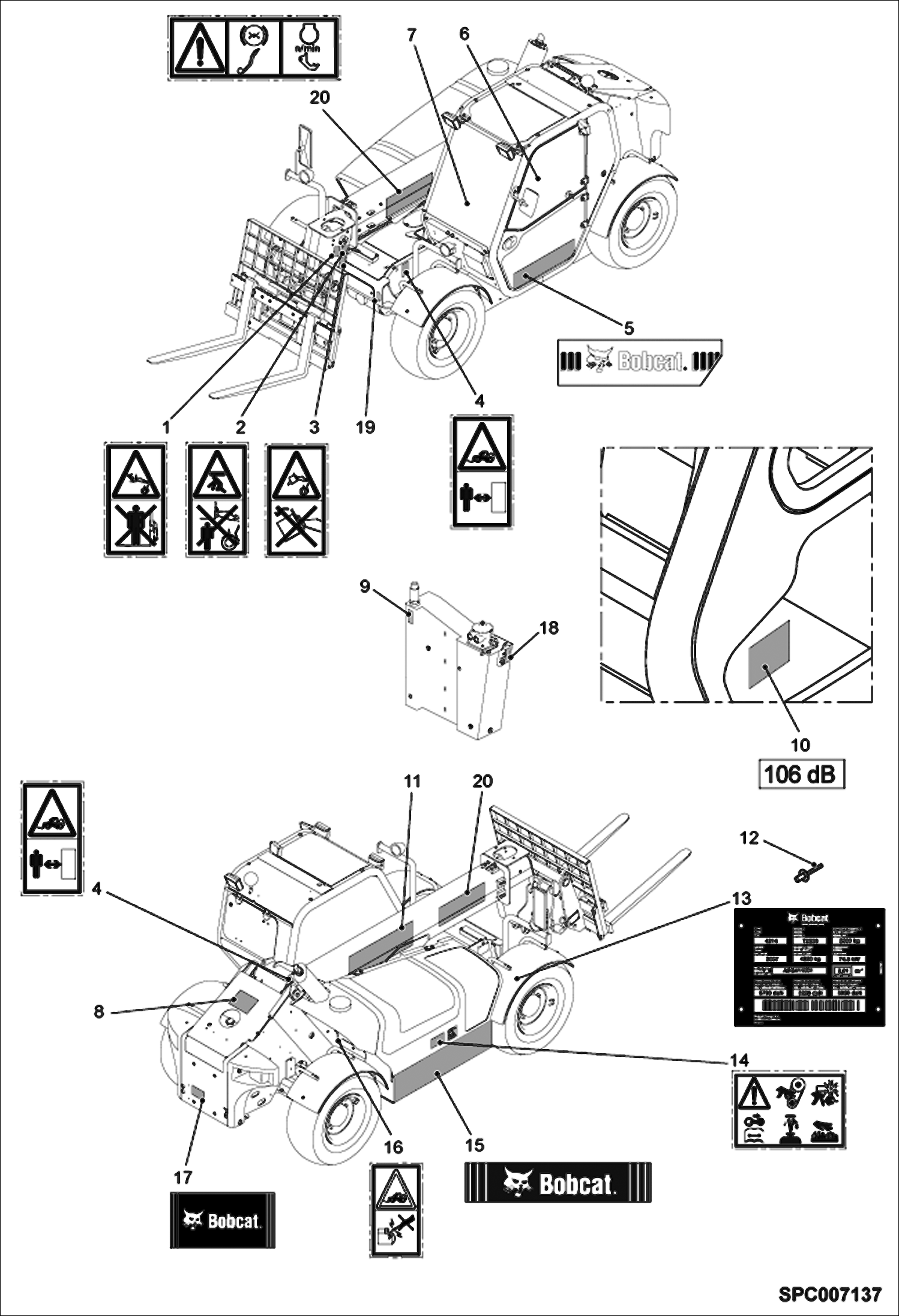 Схема запчастей Bobcat T2556 - BOBCAT DECALS ACCESSORIES & OPTIONS