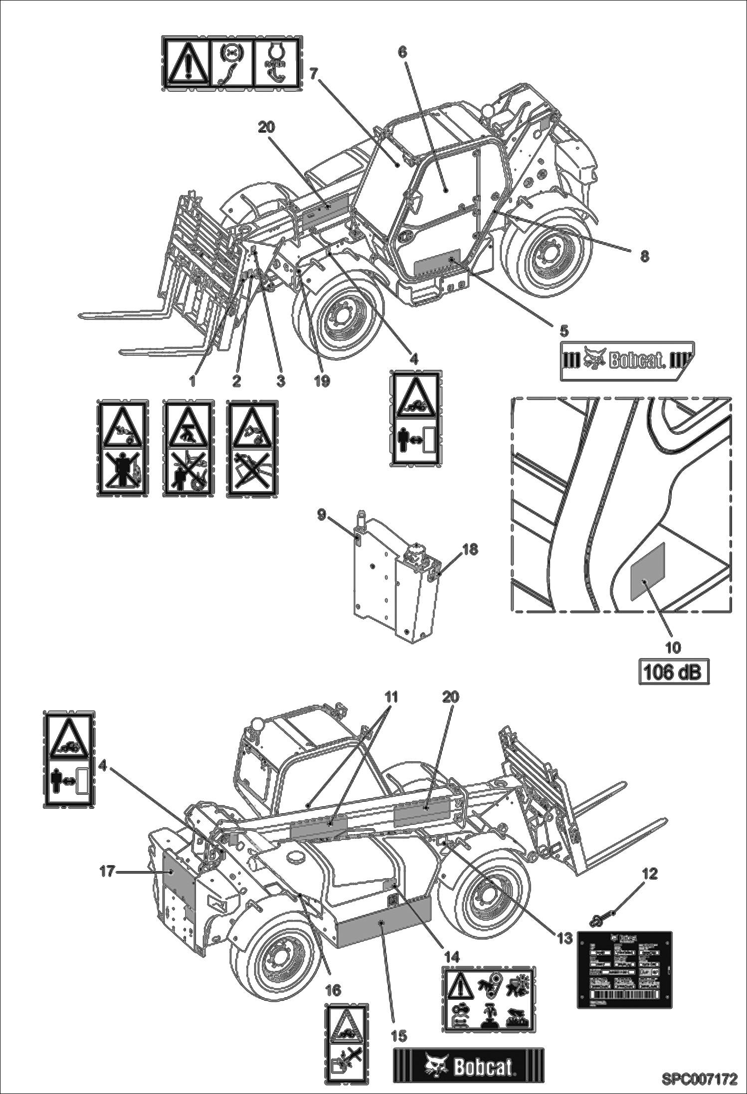 Схема запчастей Bobcat T3571L - BOBCAT DECALS ACCESSORIES & OPTIONS