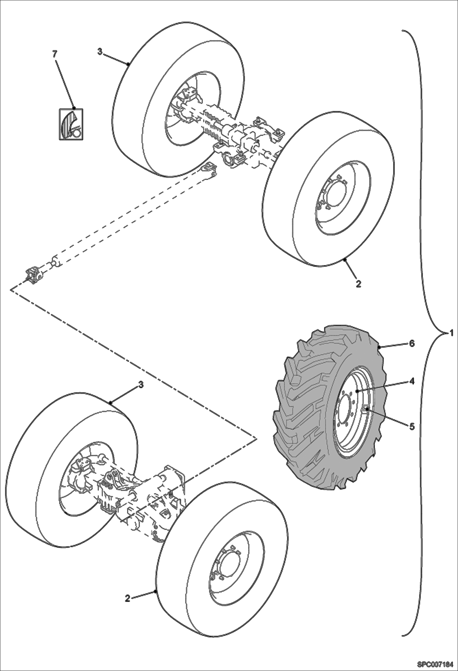 Схема запчастей Bobcat V518 - CONTINENTAL 15.0/55-R17 12 PR WHEELS ACCESSORIES & OPTIONS