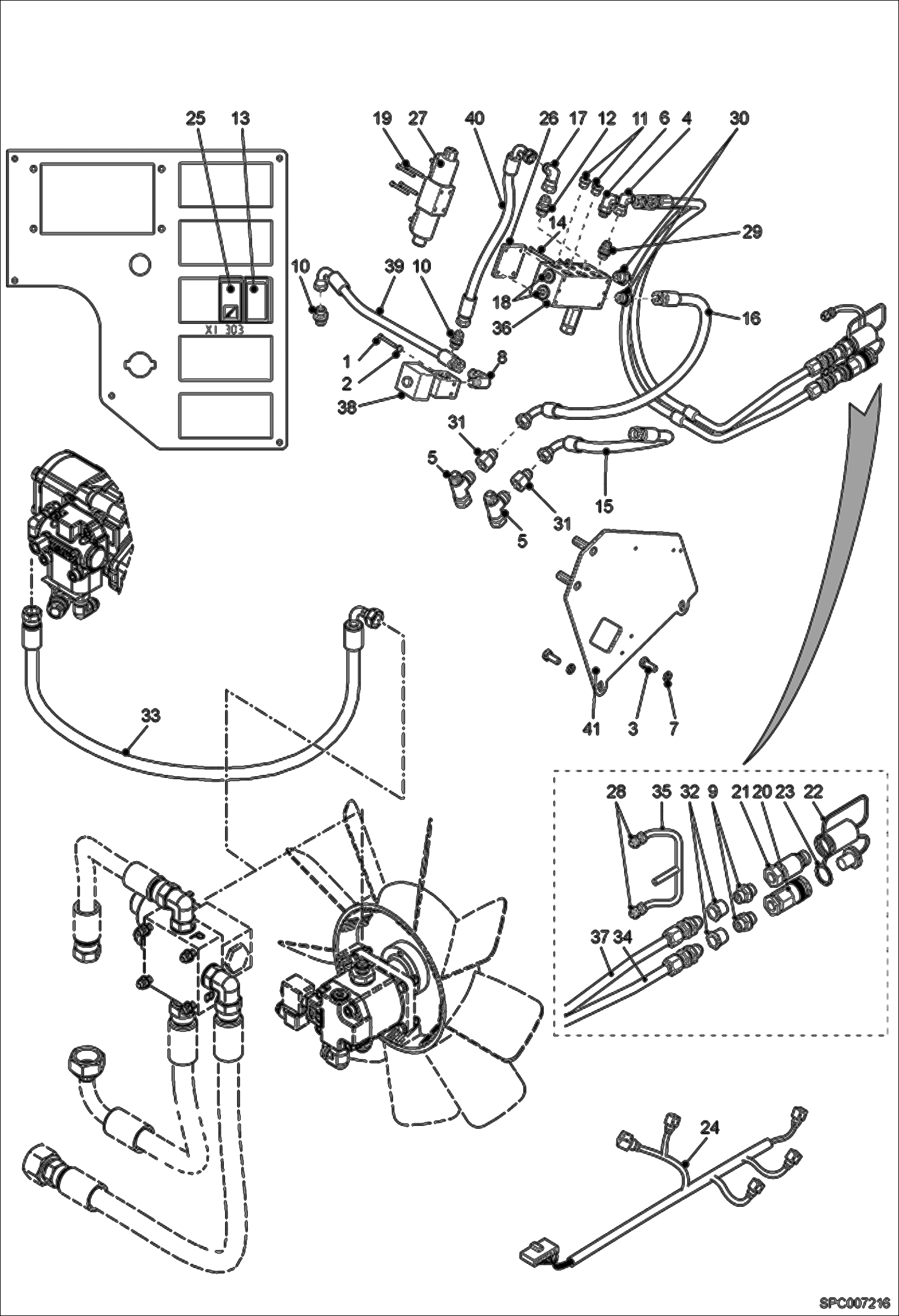 Схема запчастей Bobcat T2556 - REAR HYDRAULIC FUNCTION ACCESSORIES & OPTIONS
