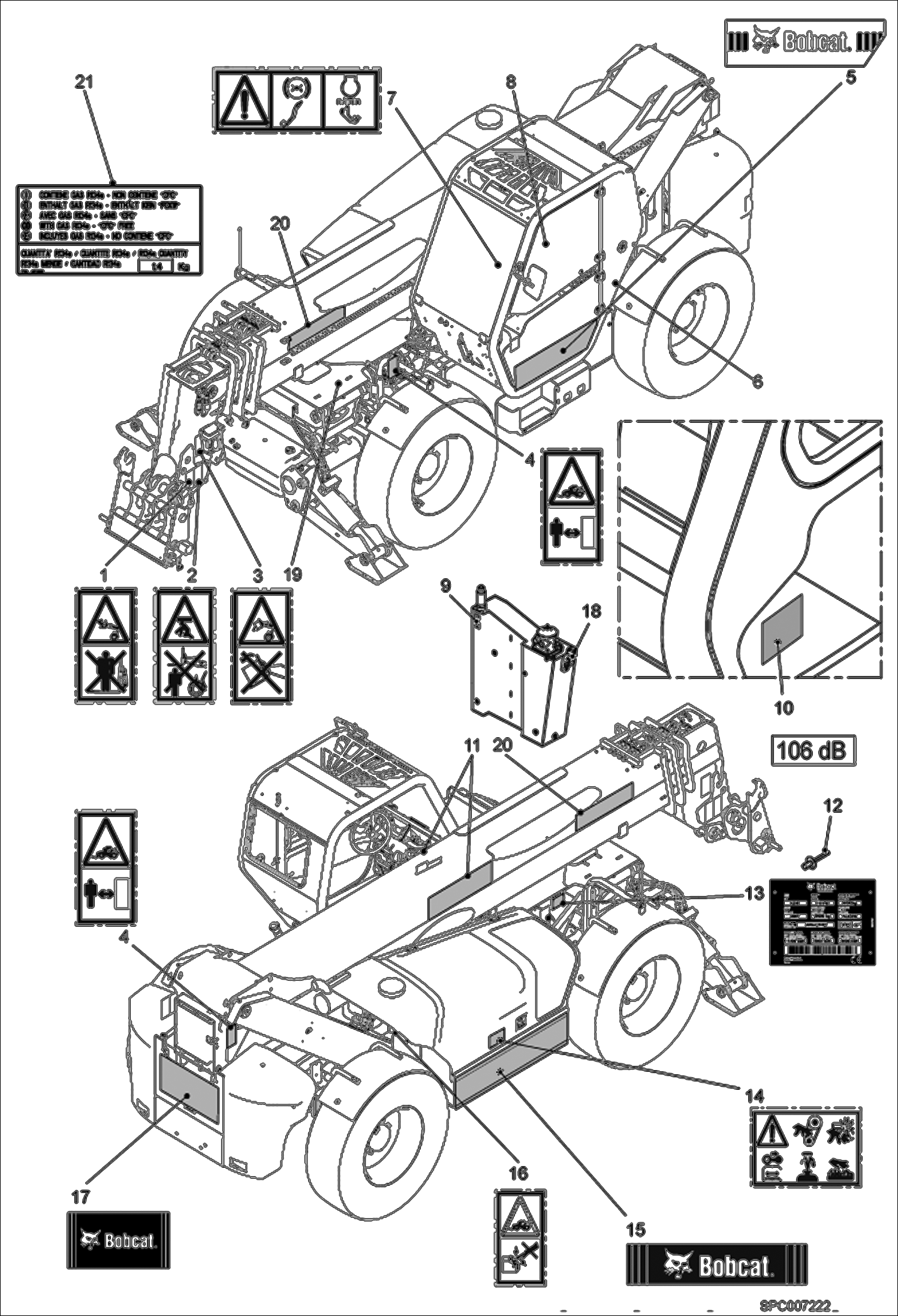 Схема запчастей Bobcat T40140 - BOBCAT DECALS (S/N 365411001 - 12000) ACCESSORIES & OPTIONS