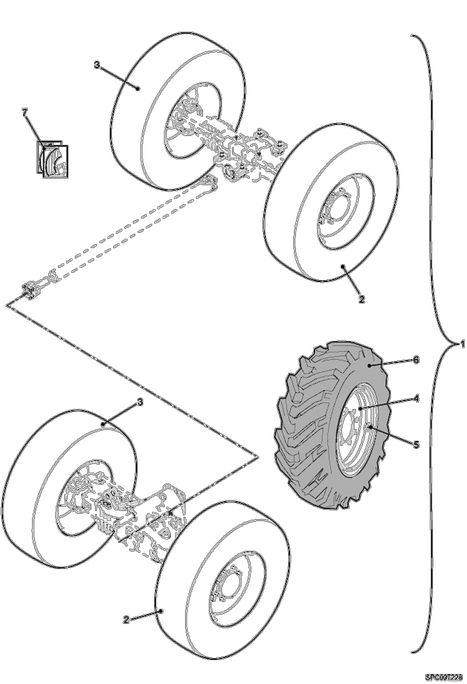 Схема запчастей Bobcat VR723 - DUNLOP 400/70-20 150B WHEELS ACCESSORIES & OPTIONS