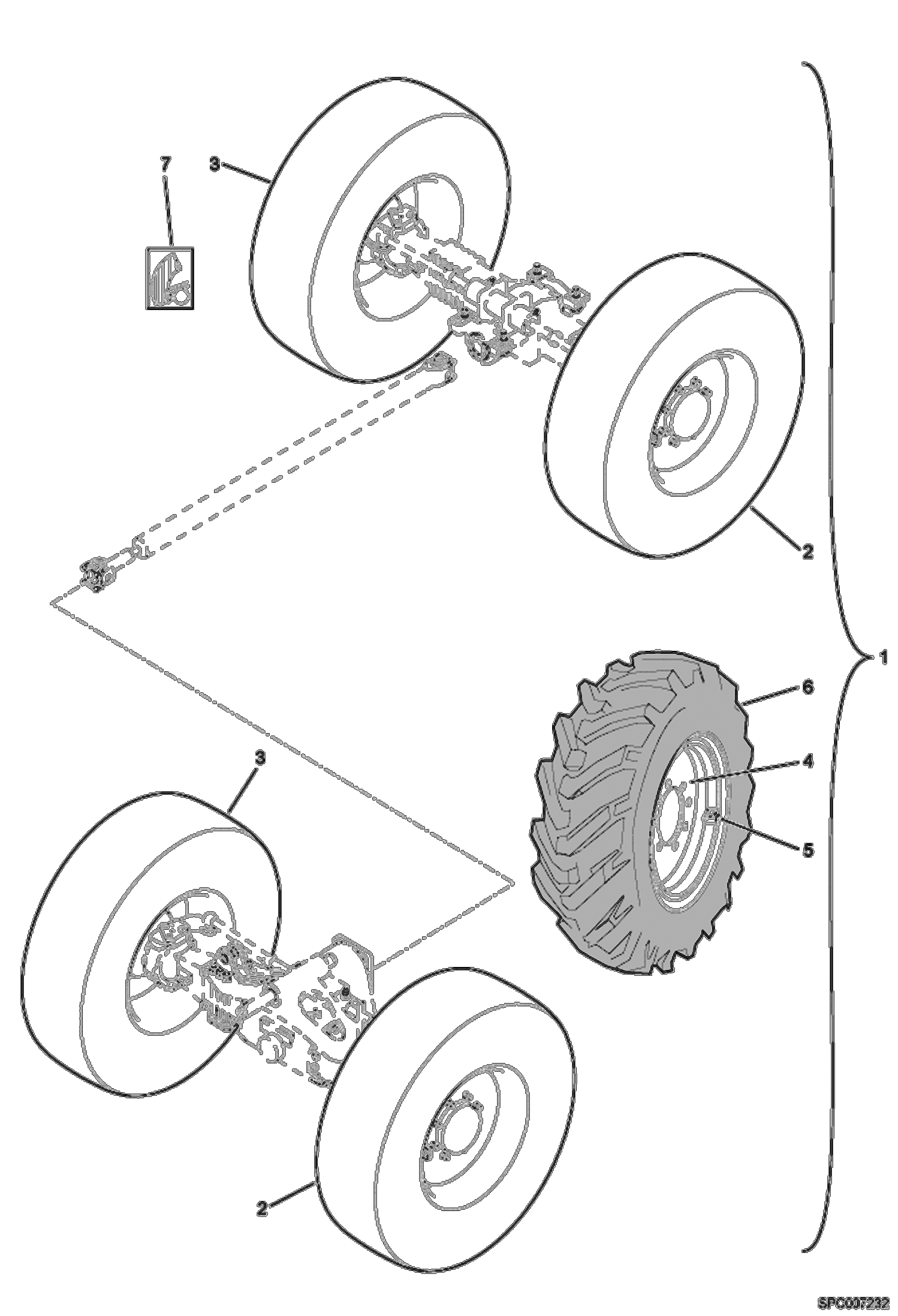 Схема запчастей Bobcat V518 - DUNLOP 400/70-R20 150B WHEELS ACCESSORIES & OPTIONS