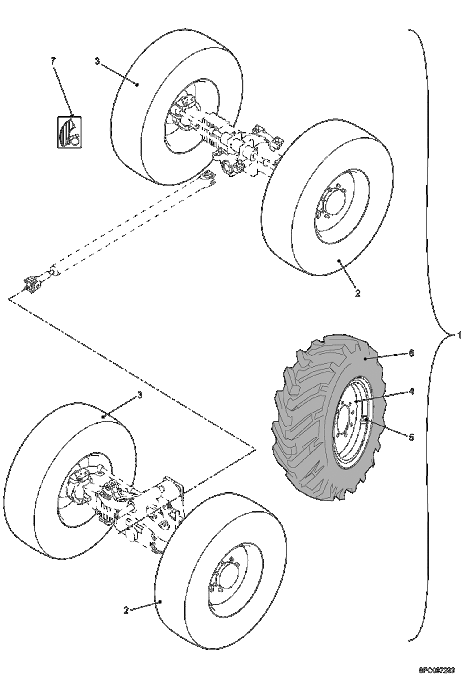 Схема запчастей Bobcat V518 - TITAN 400/70-R20 WHEELS ACCESSORIES & OPTIONS