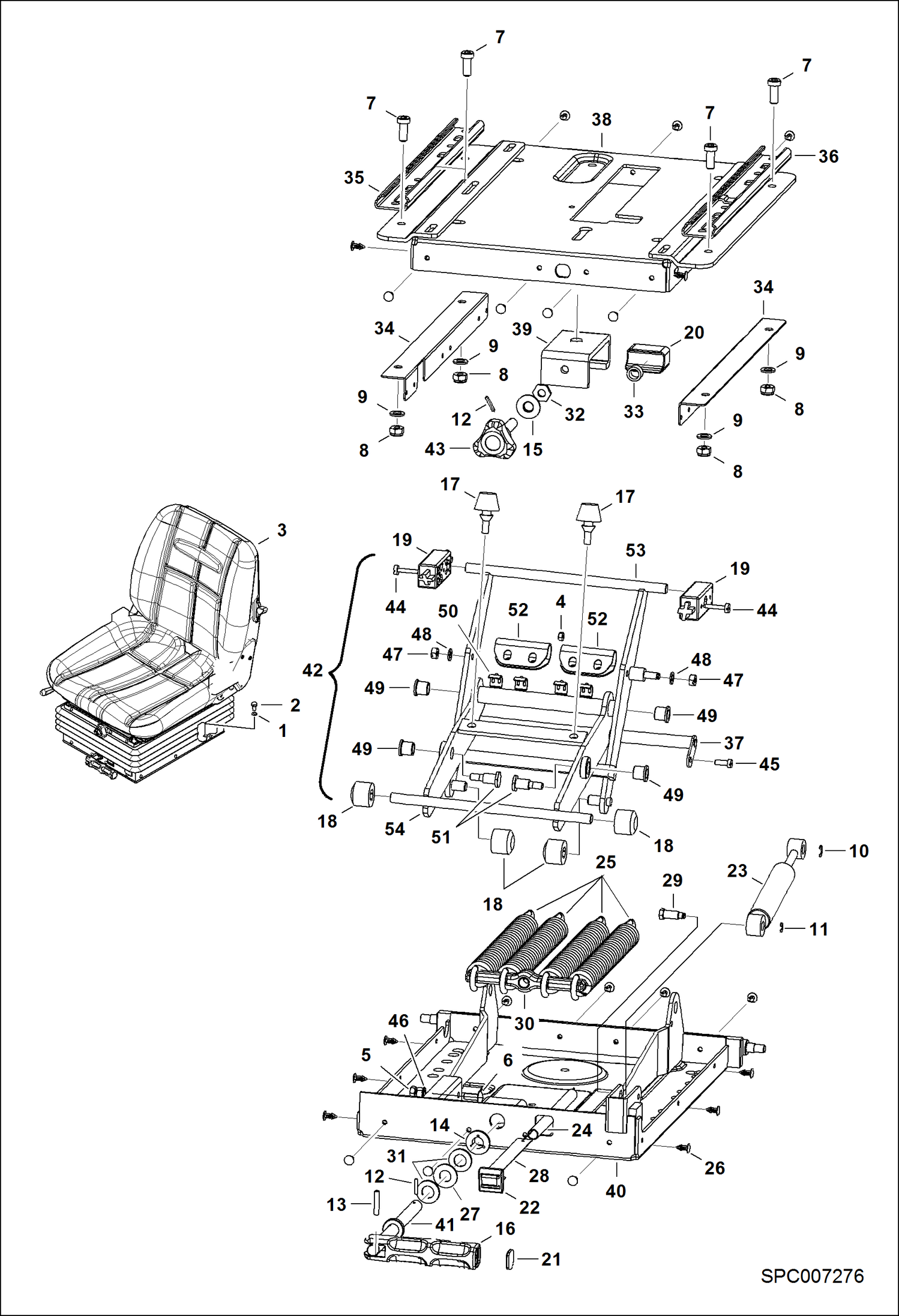 Схема запчастей Bobcat V417 - SEAT (S/N A7ML11001 & Above) ACCESSORIES & OPTIONS
