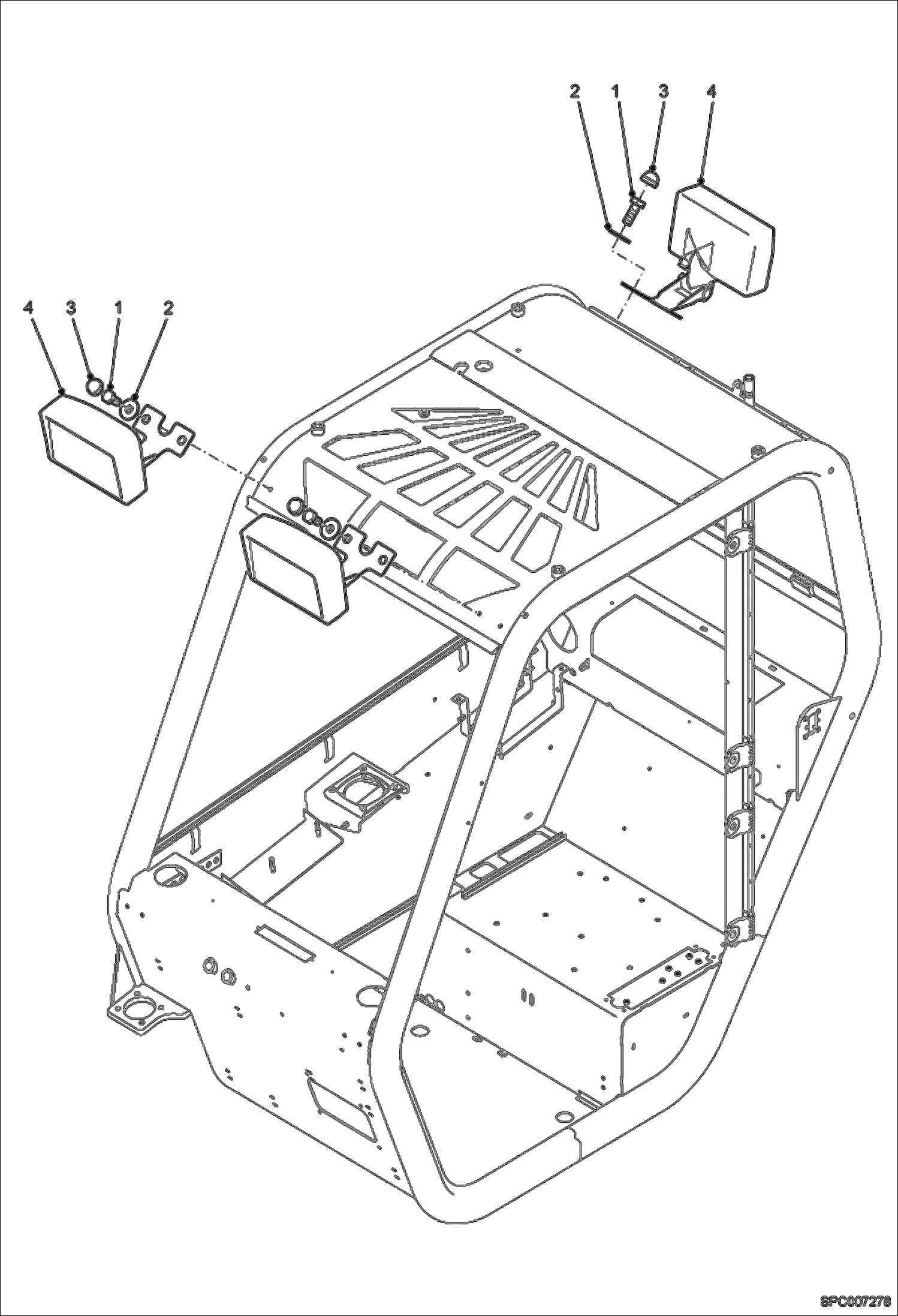 Схема запчастей Bobcat V417 - WORKING LIGHT MAIN FRAME