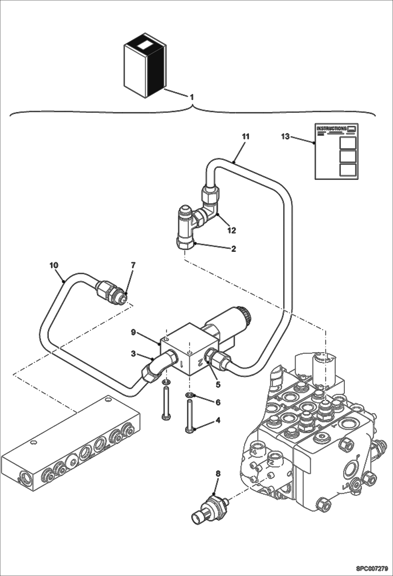 Схема запчастей Bobcat T2250 - HYDRAULIC CIRCUITRY (Boom Float Kit) ACCESSORIES & OPTIONS